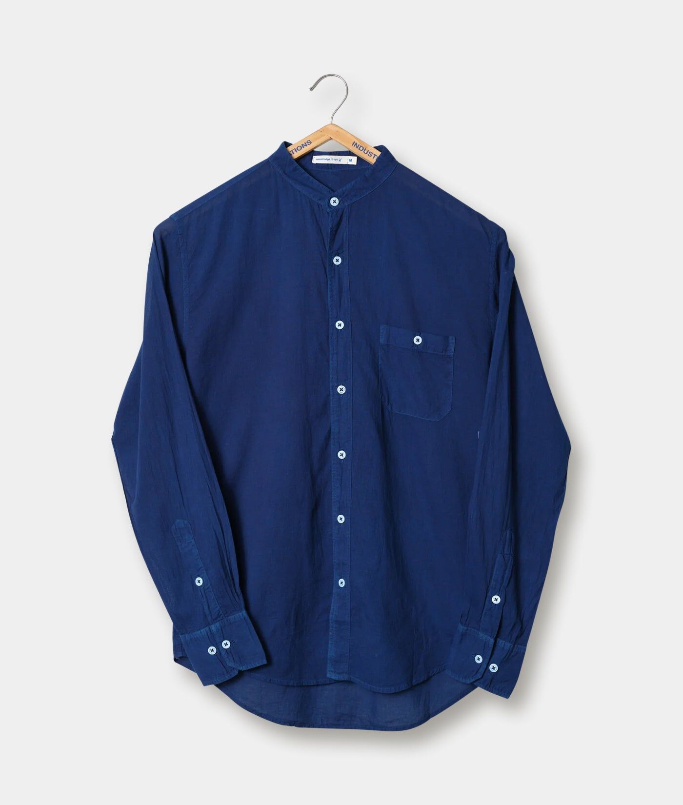 Band Collar Madras Shirt - Long Sleeve_1