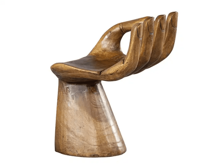Hand shaped chair right view.