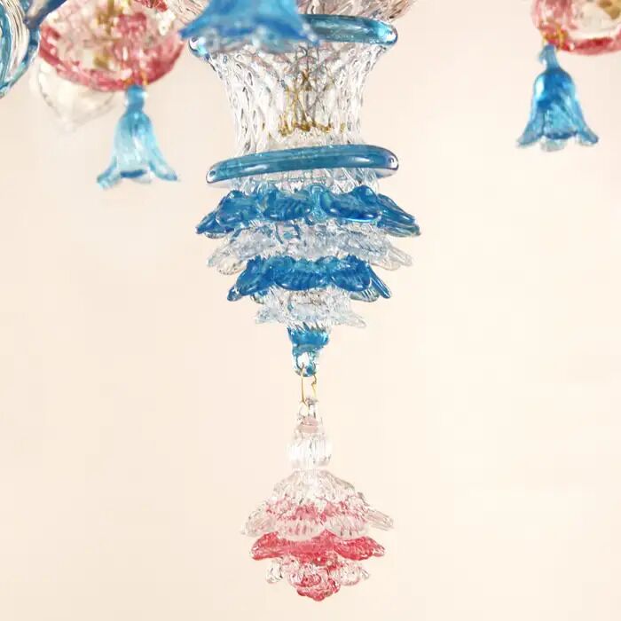 Multicolor glass chandelier bottom.