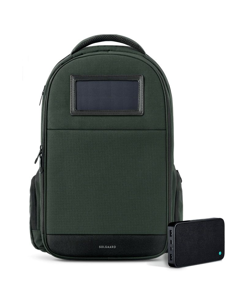 Olive green backpack.