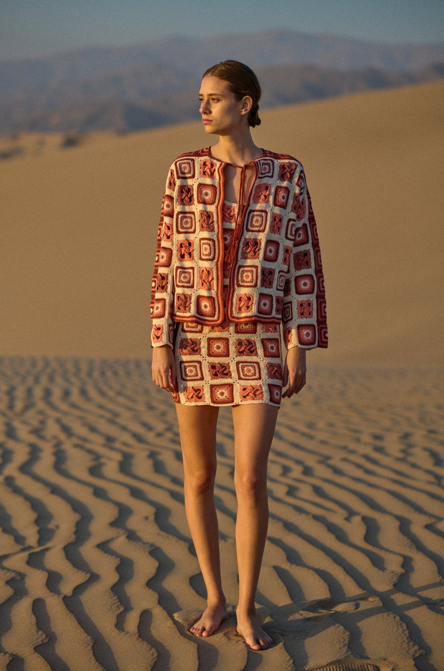 SANTERIA CARDIGAN | IVORY/BROWN_2