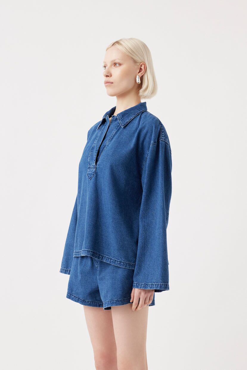 Sofia Long Sleeve Shirt Moderna Blue_1