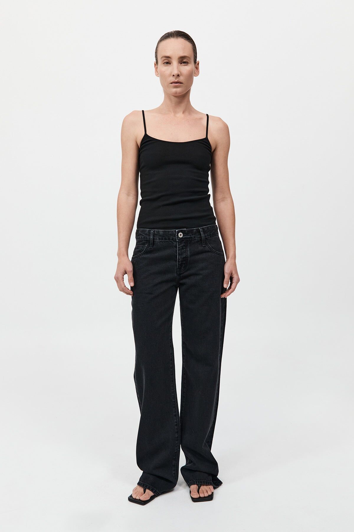 90s low rise jeans washed black 1