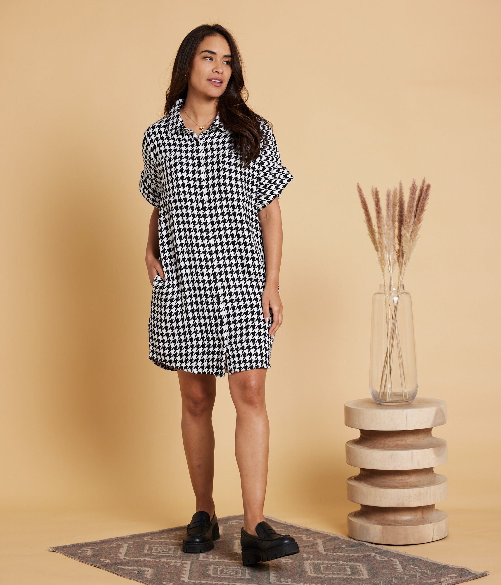 amaris dress houndstooth blackpearl 1