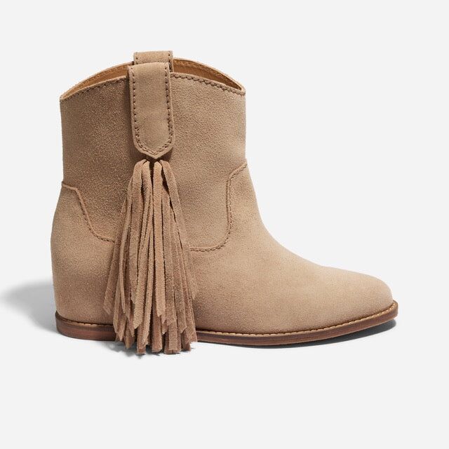 amaya fringe bootie linen suede 2