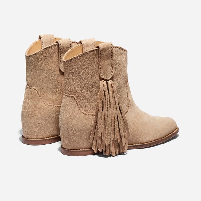 amaya fringe bootie linen suede 3