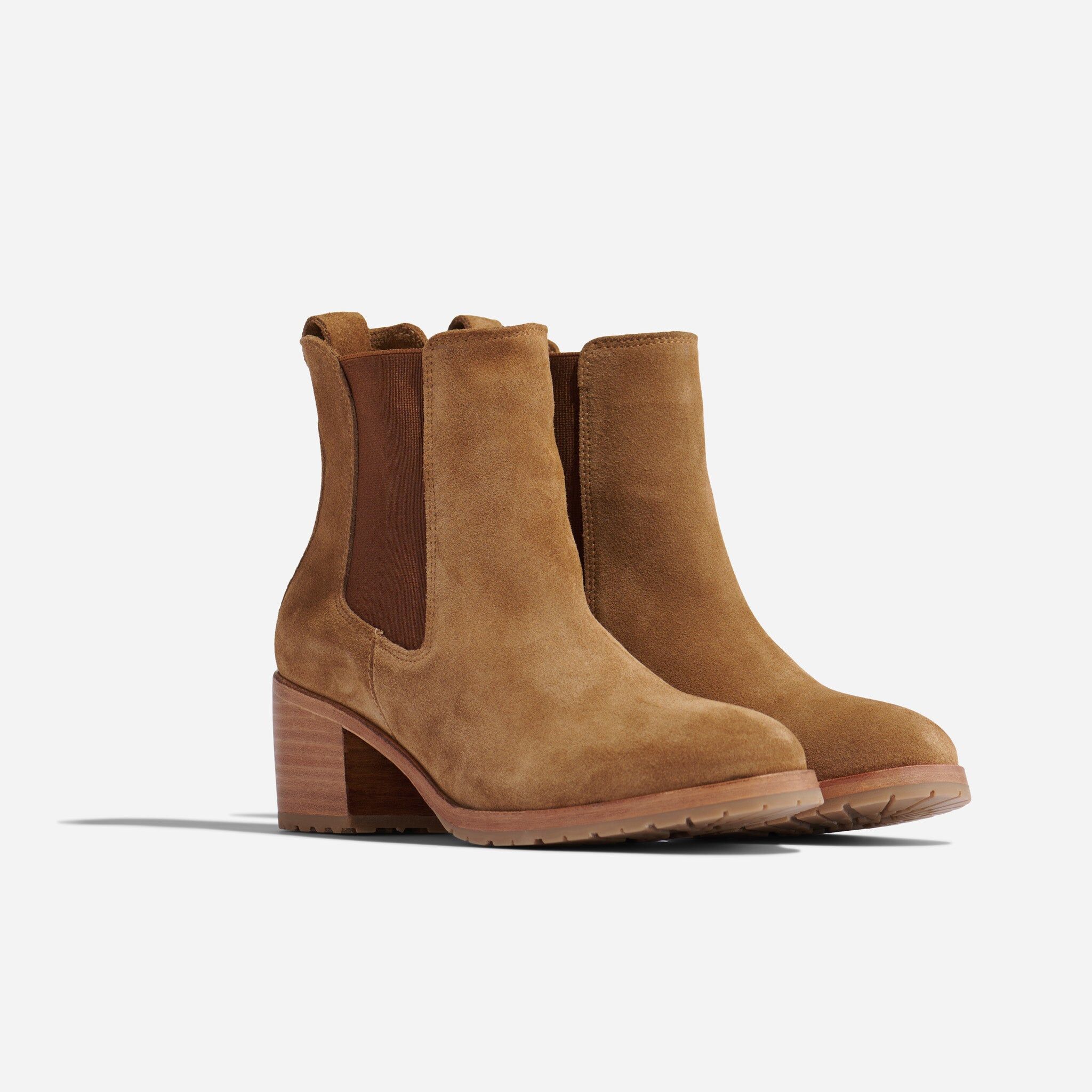ana go to heeled chelsea boot taupe suede 3