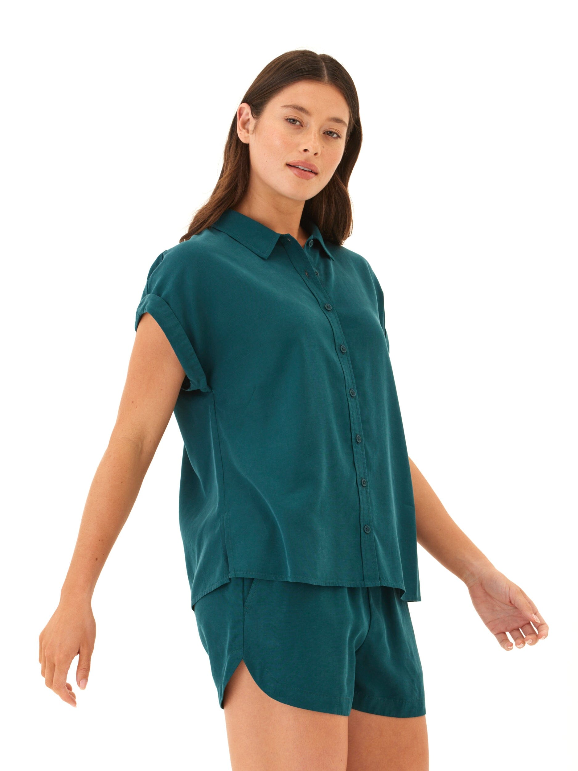 arianna breezy linen short sleeve button up 3
