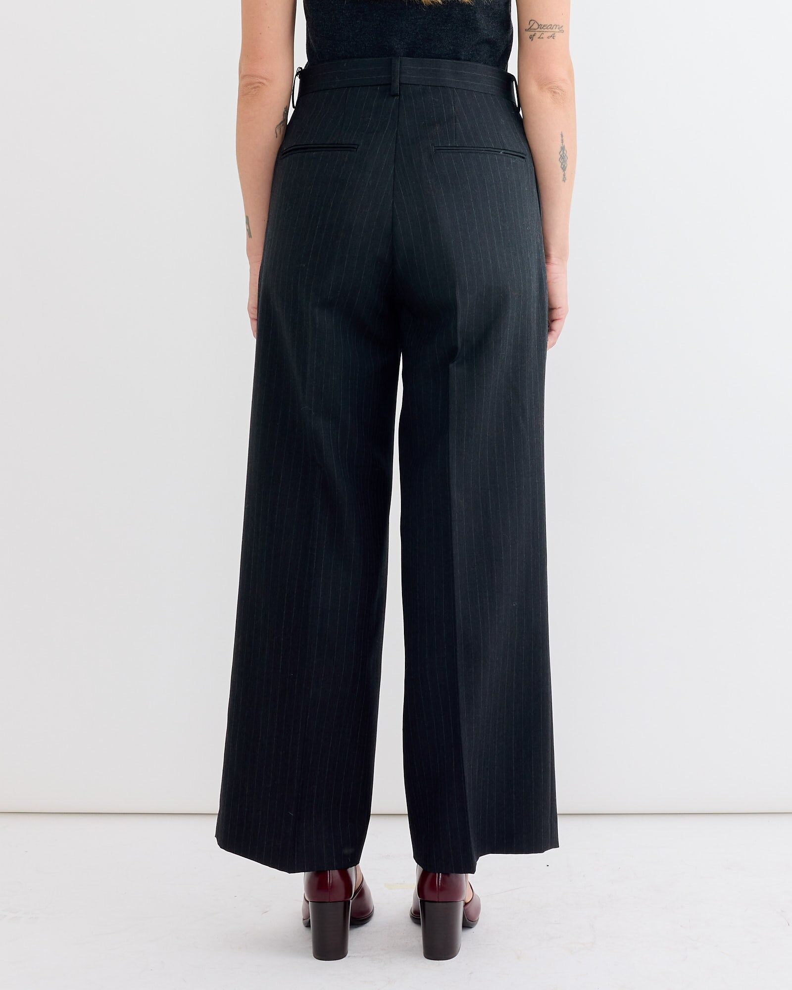 bluefaced two tuck slack in charcoal navy stripe 2
