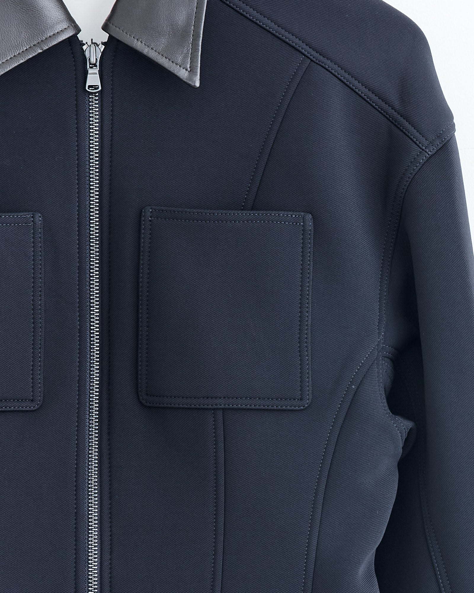 bonded twill sculpted workmens jacket in navy 2