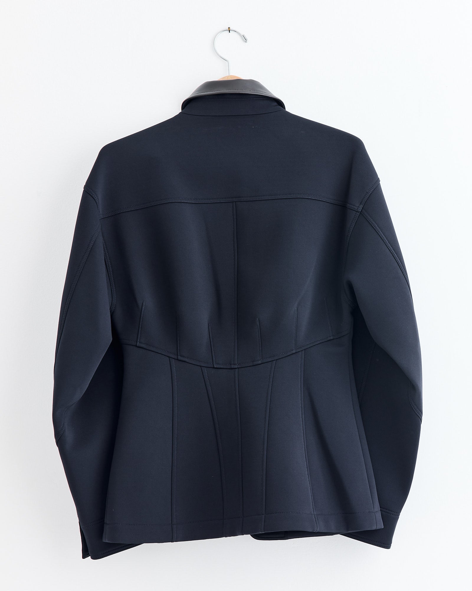 bonded twill sculpted workmens jacket in navy 3