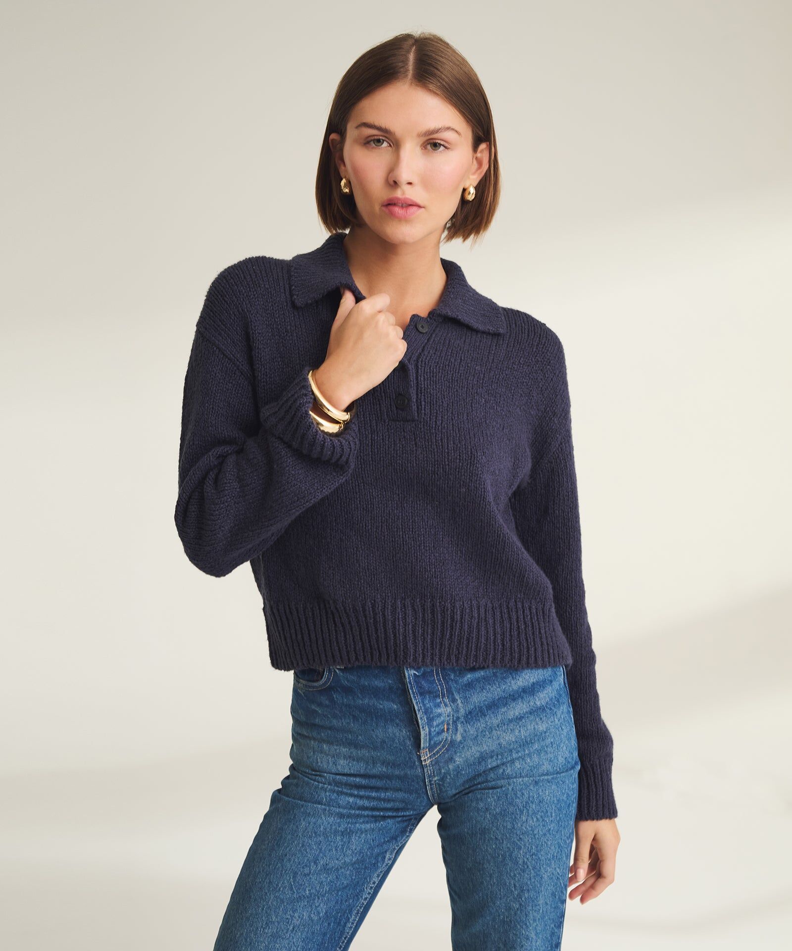 chunky cotton polo sweater 2