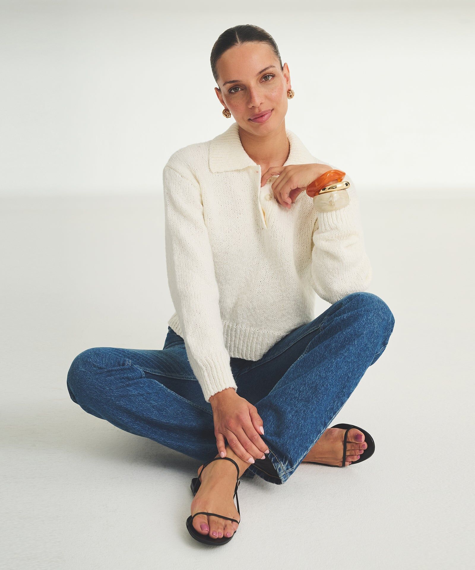 chunky cotton polo sweater 3