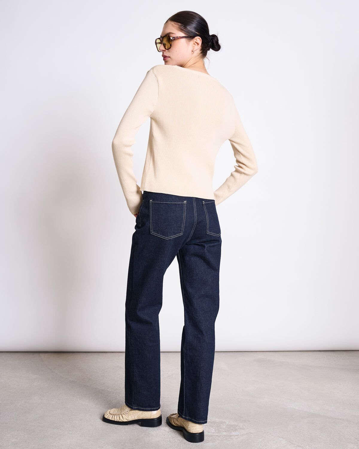 crewneck cardigan glimt beige gots 2