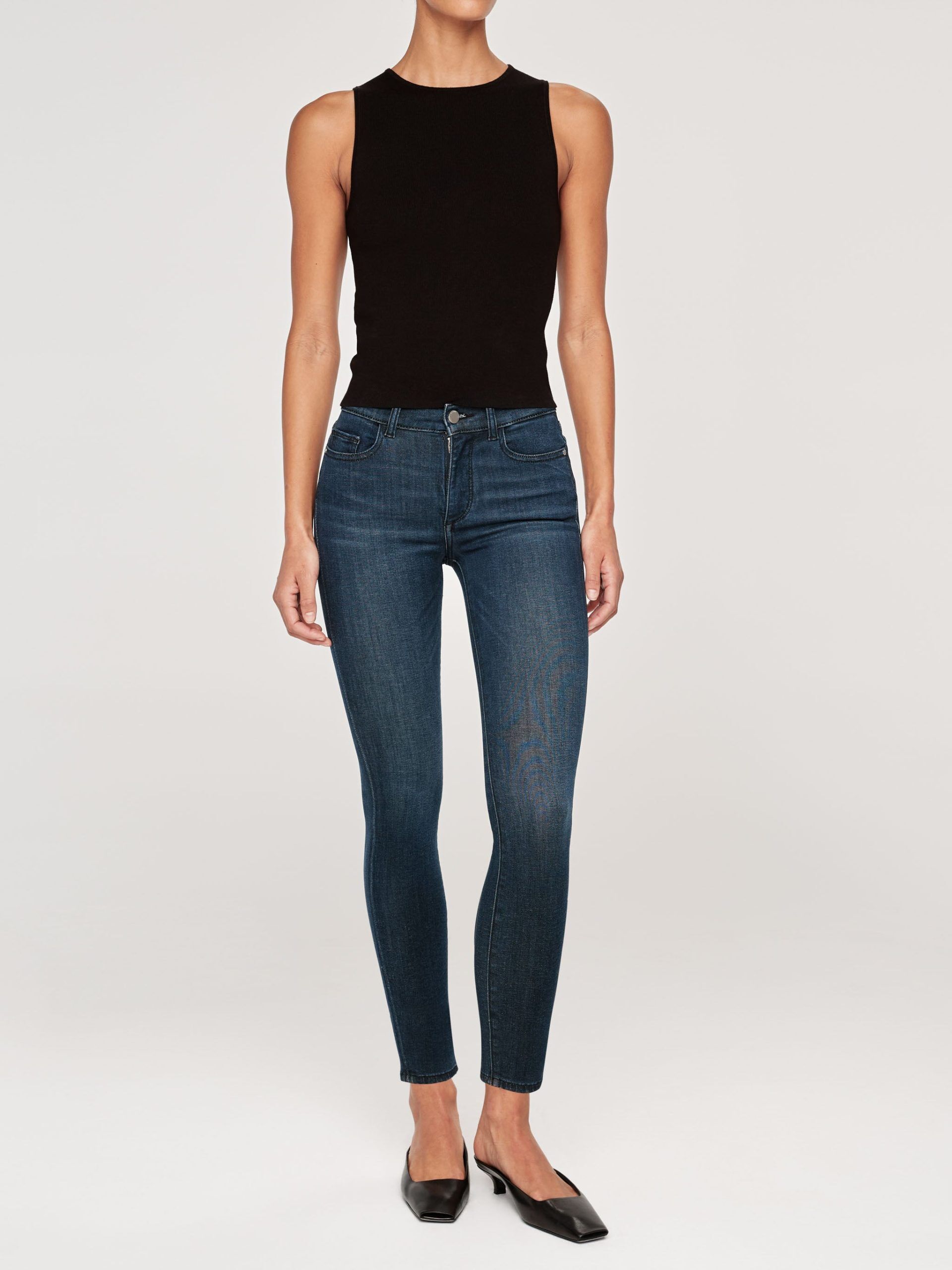farrow skinny high rise instasculpt ankle jeans dark indigo 1