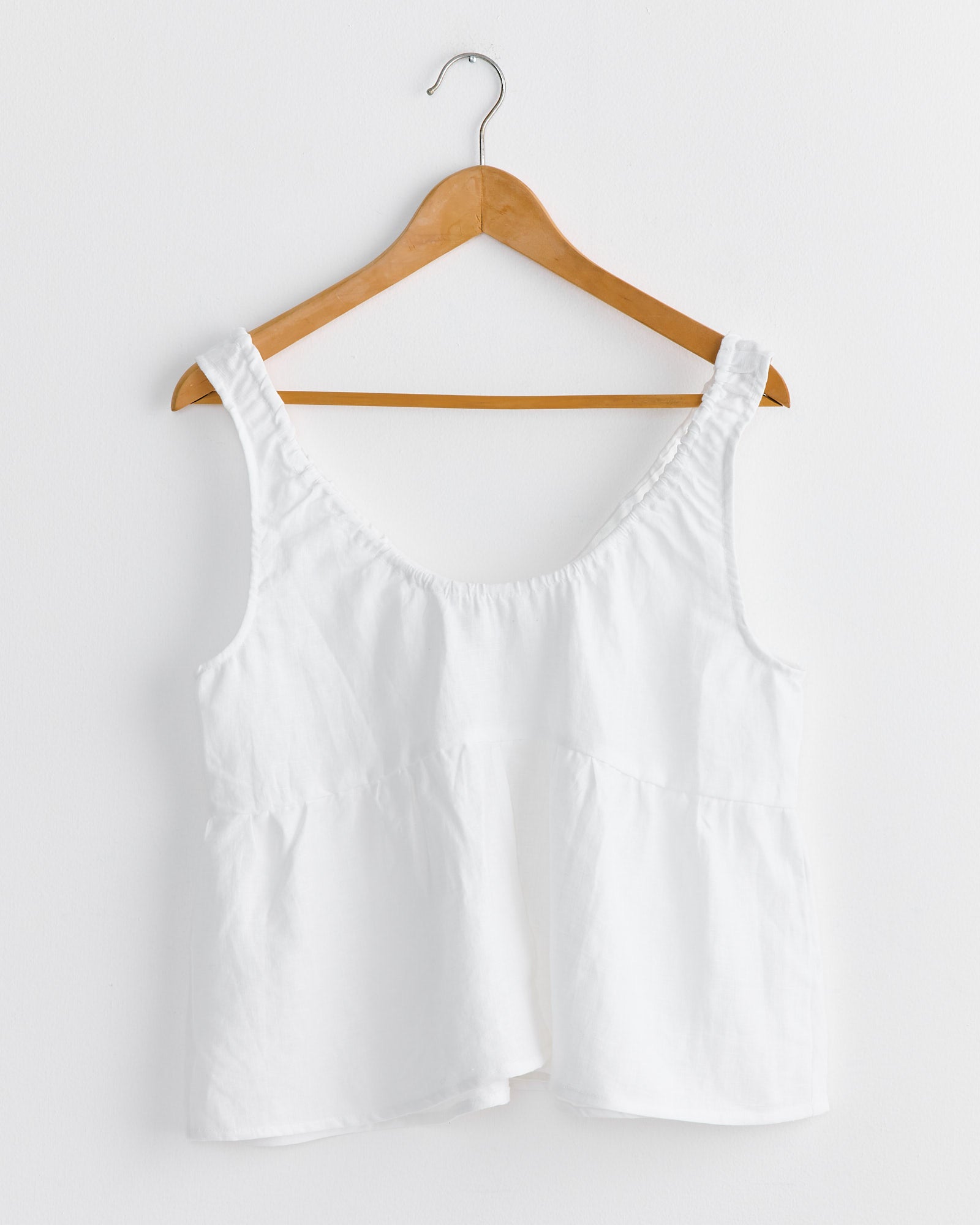 gathered linen set in white 1