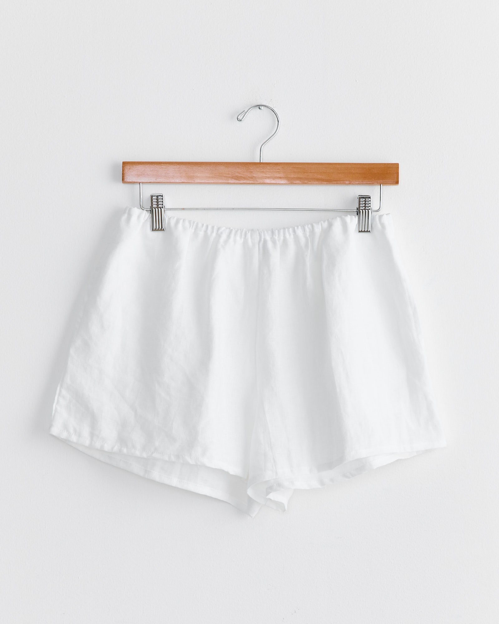 gathered linen set in white 2