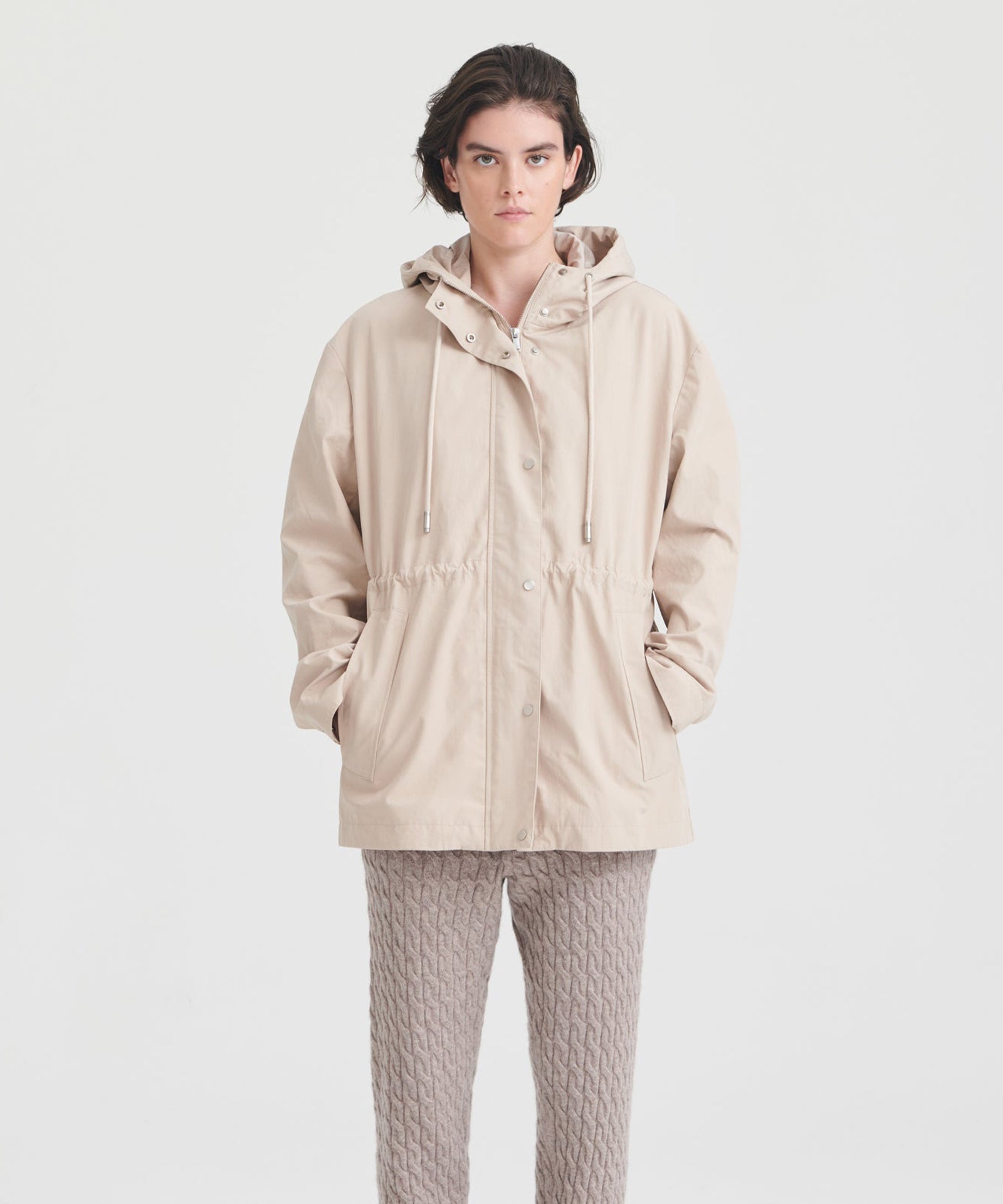 hooded raincoat with removable lining 2