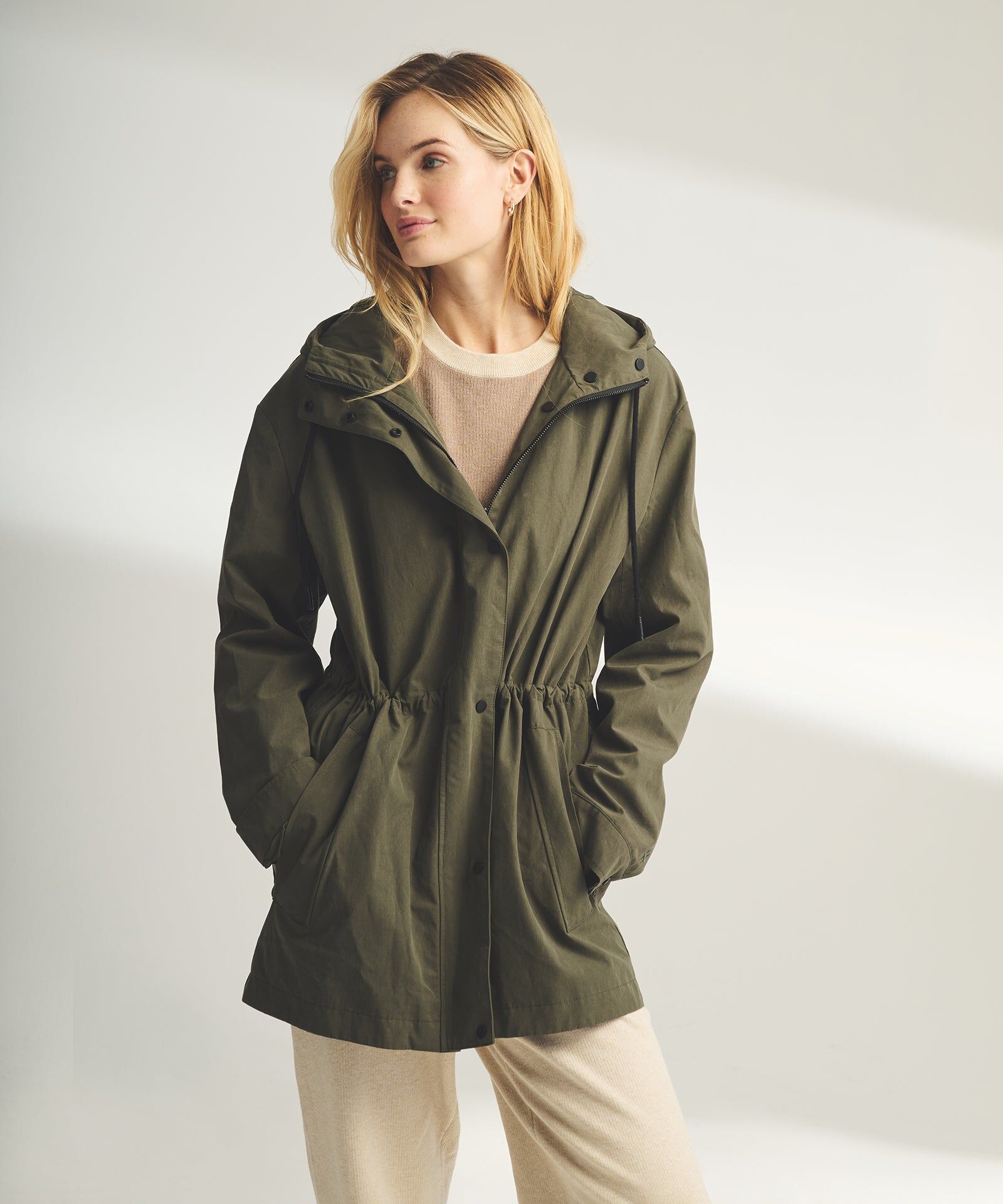 hooded raincoat with removable lining 3