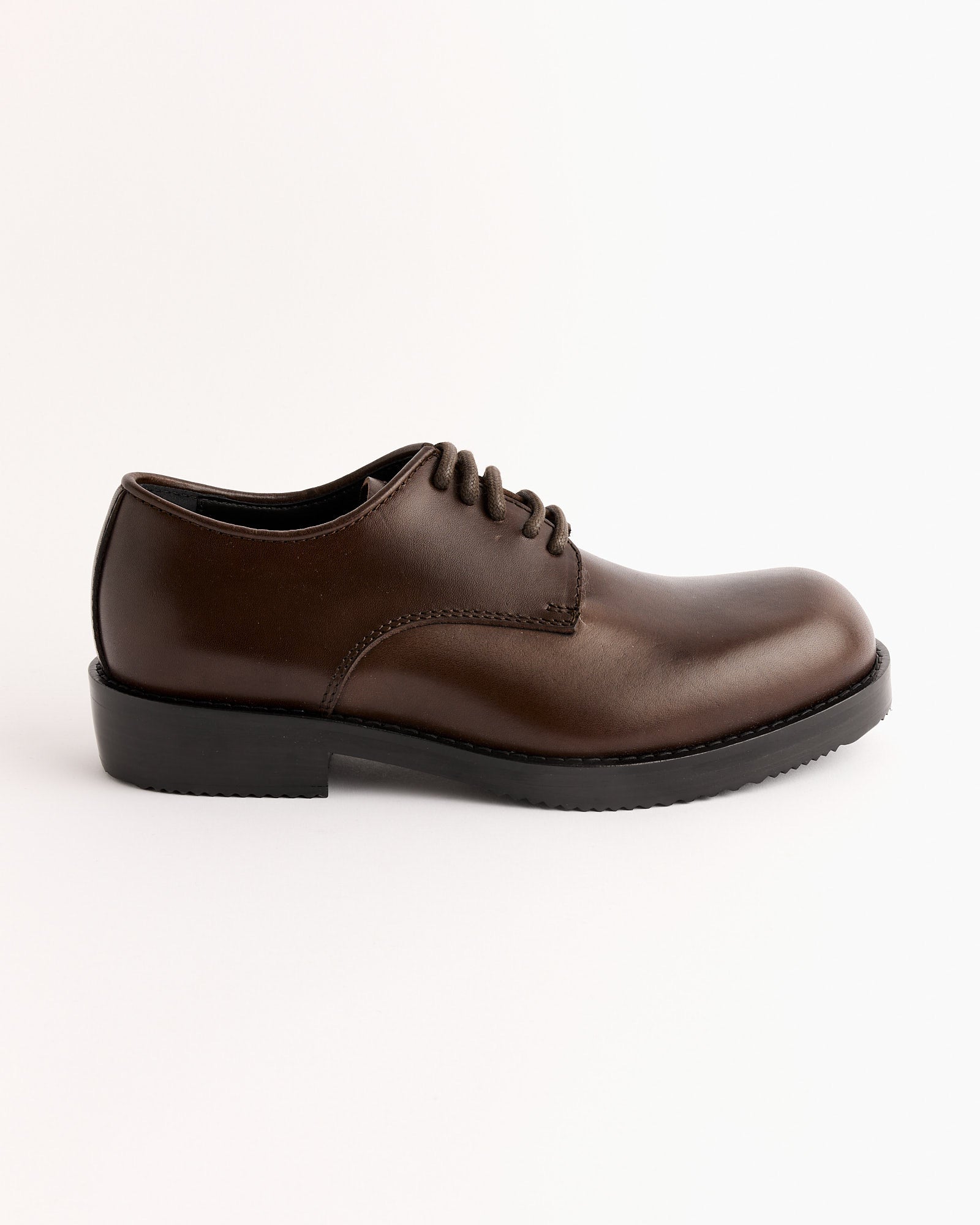 leather derby shoes in dark brown 1