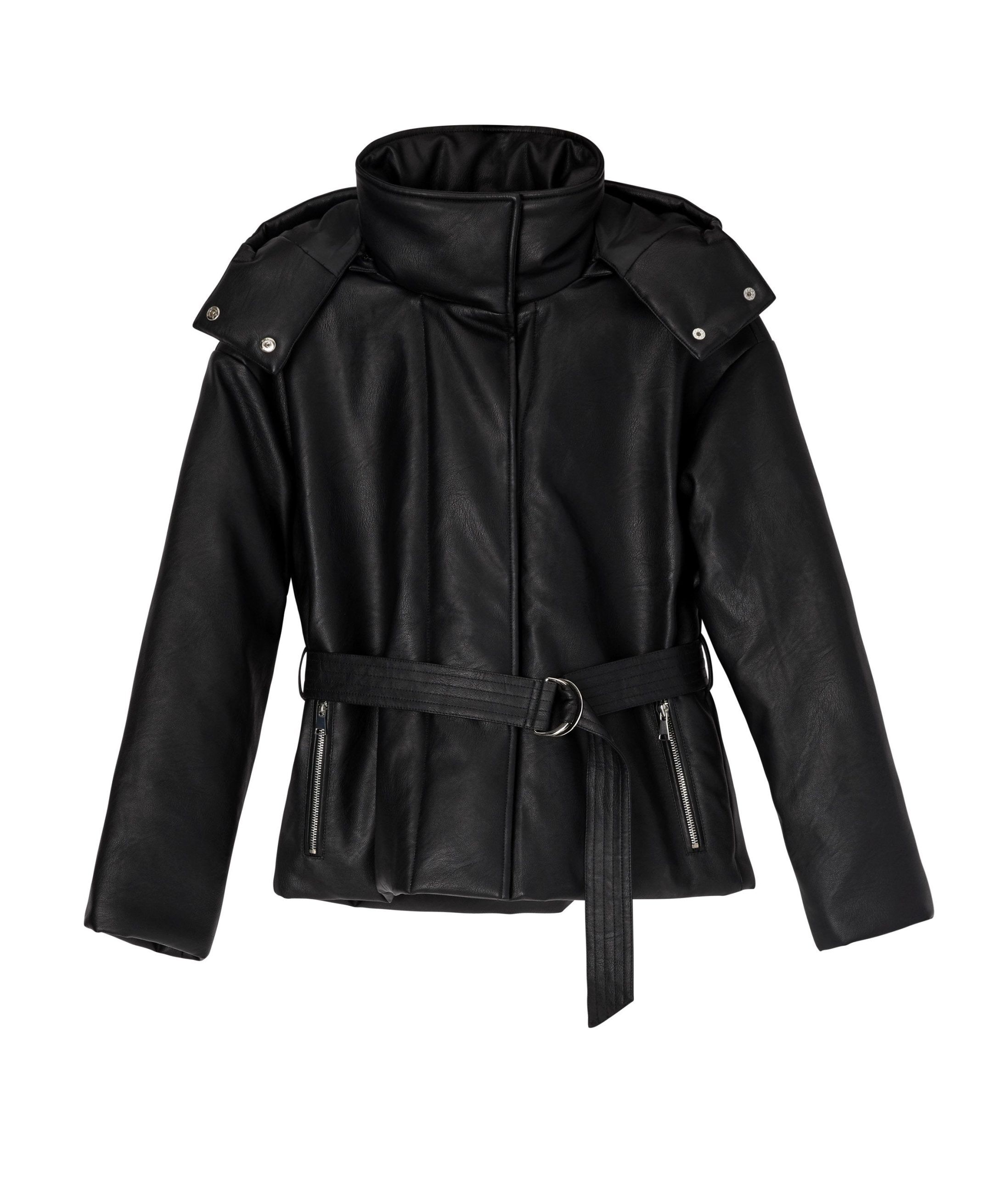 lisbon vegan leather puffer jacket 1