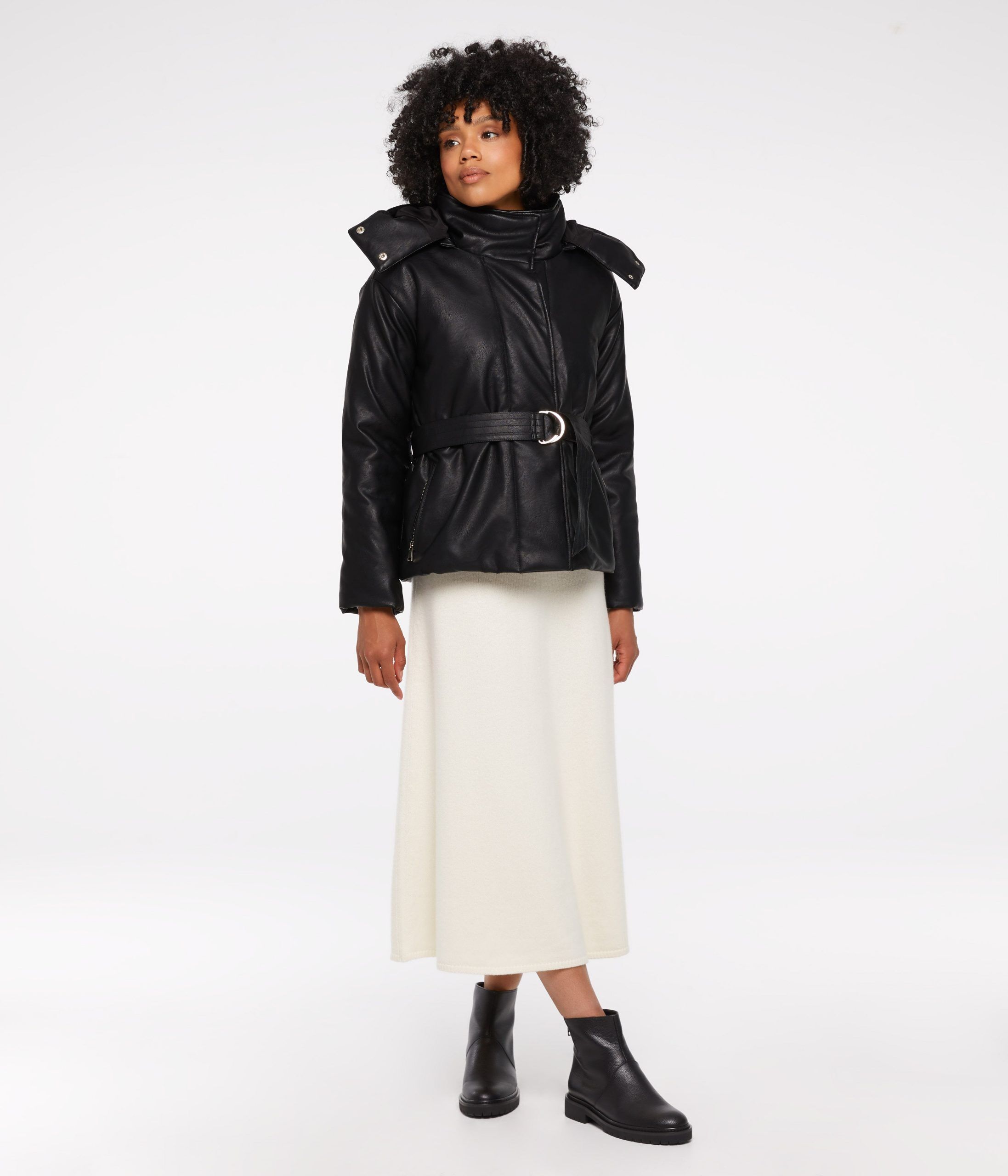 lisbon vegan leather puffer jacket 2