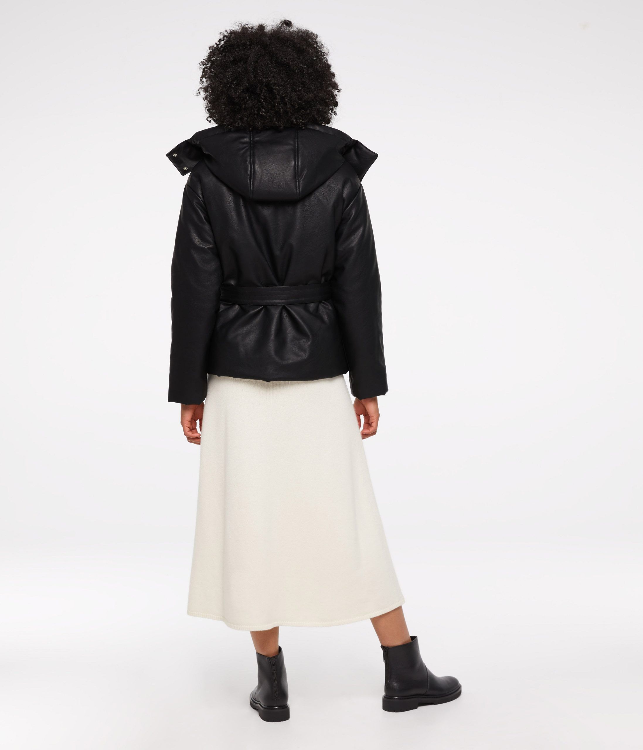lisbon vegan leather puffer jacket 3