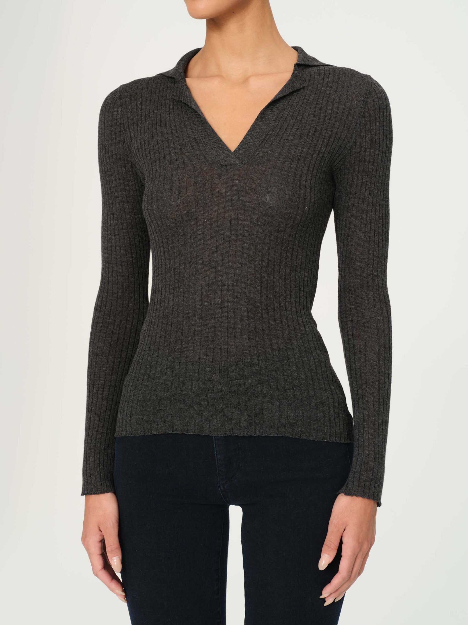 long sleeve polo charcoal 1