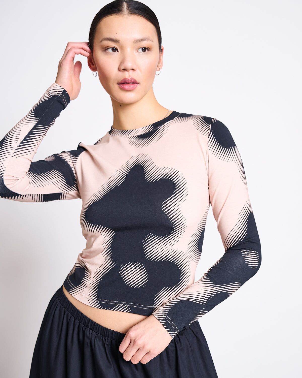 longsleeve barid digital flower print gots 1