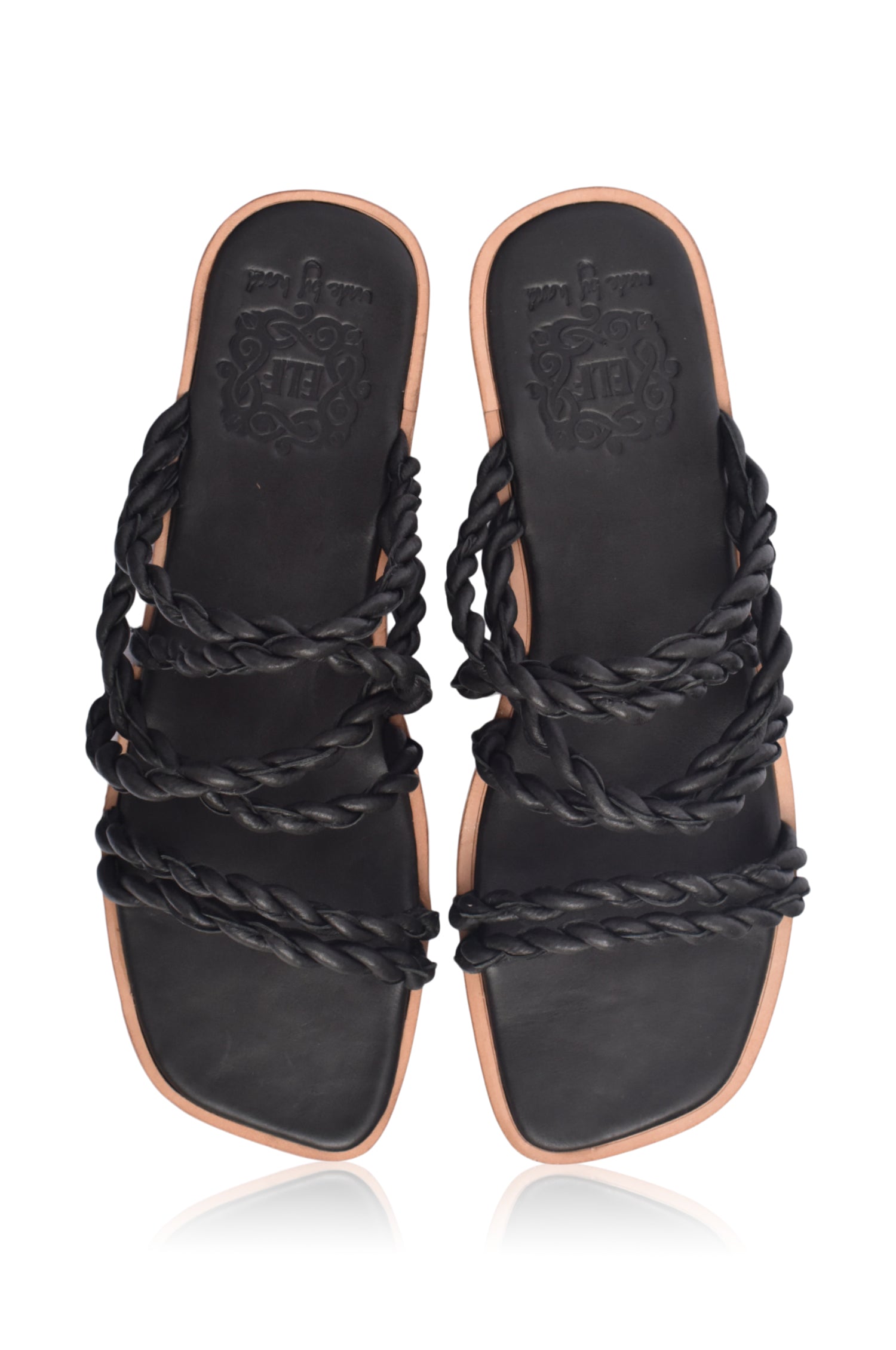 melasti woven leather slides 3