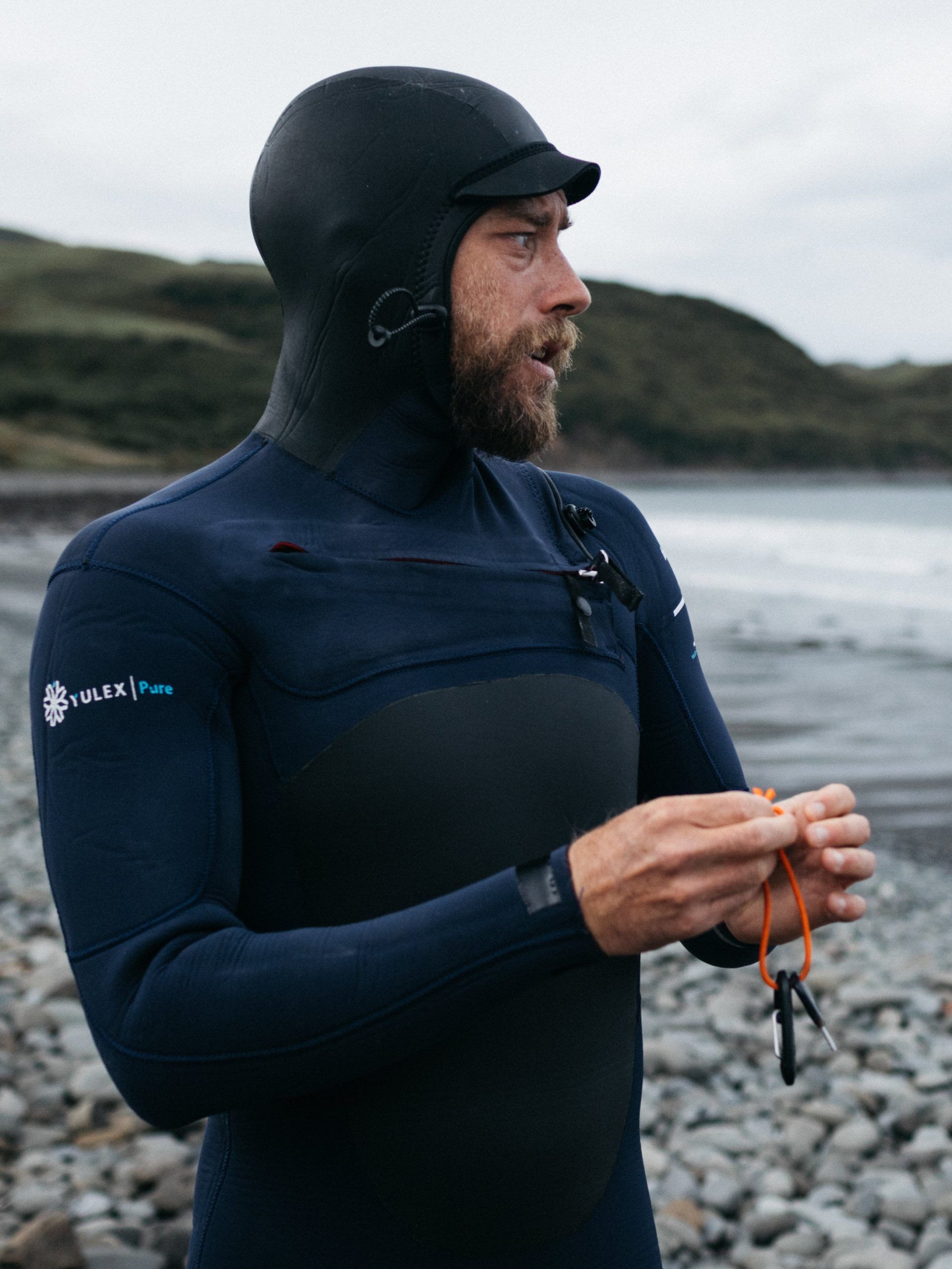 mens nieuwland 5545mm yulex chest zip hooded wetsuit 2