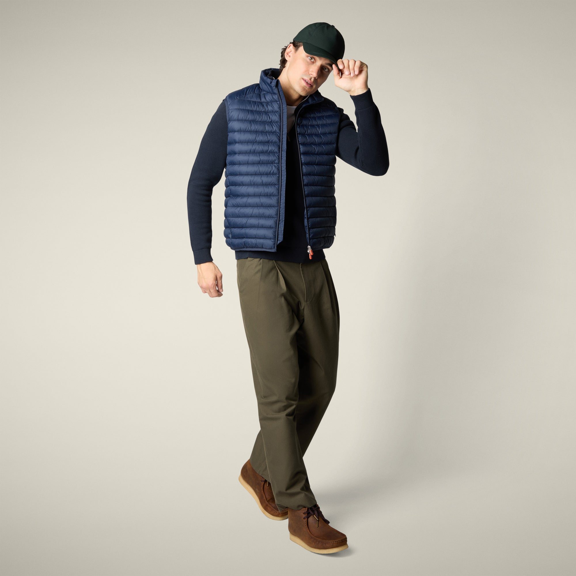 mens puffer vest adam in navy blue 1