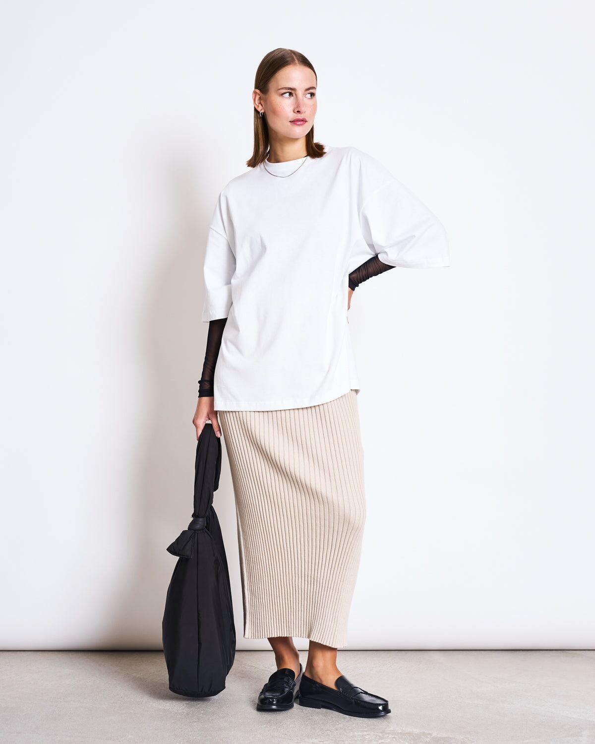 midi knit skirt ebba ivory gots 1