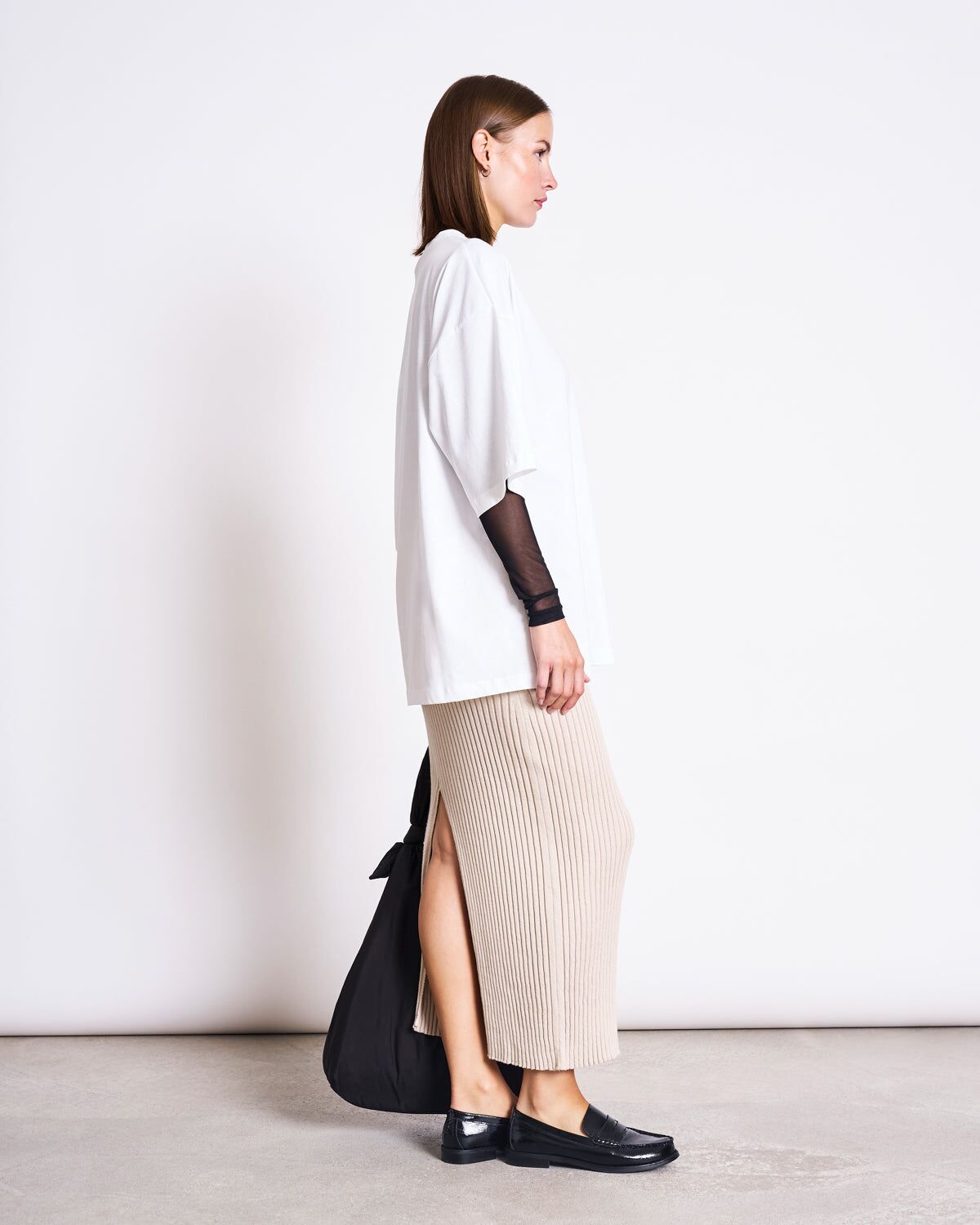 midi knit skirt ebba ivory gots 2