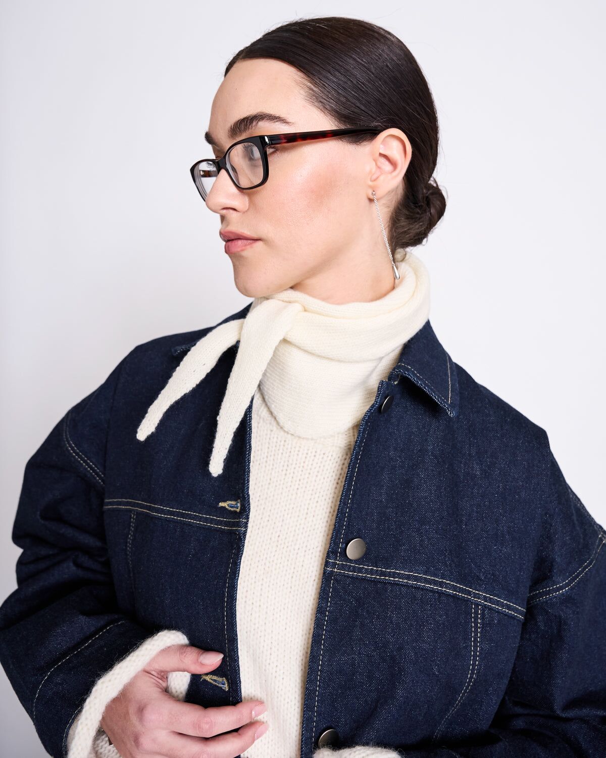 mini wool scarf ambar white gots 2