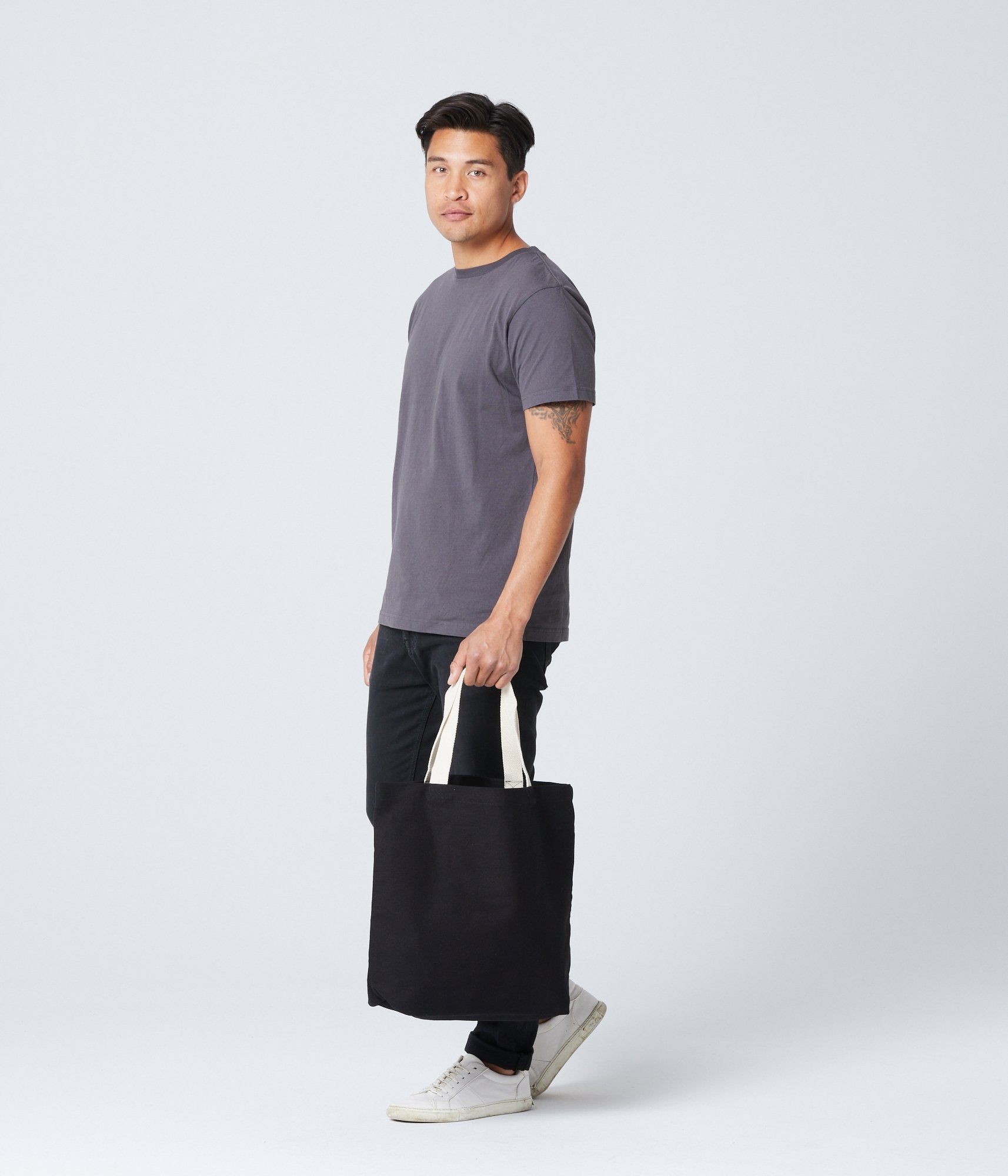 organic canvas tote bag black 2