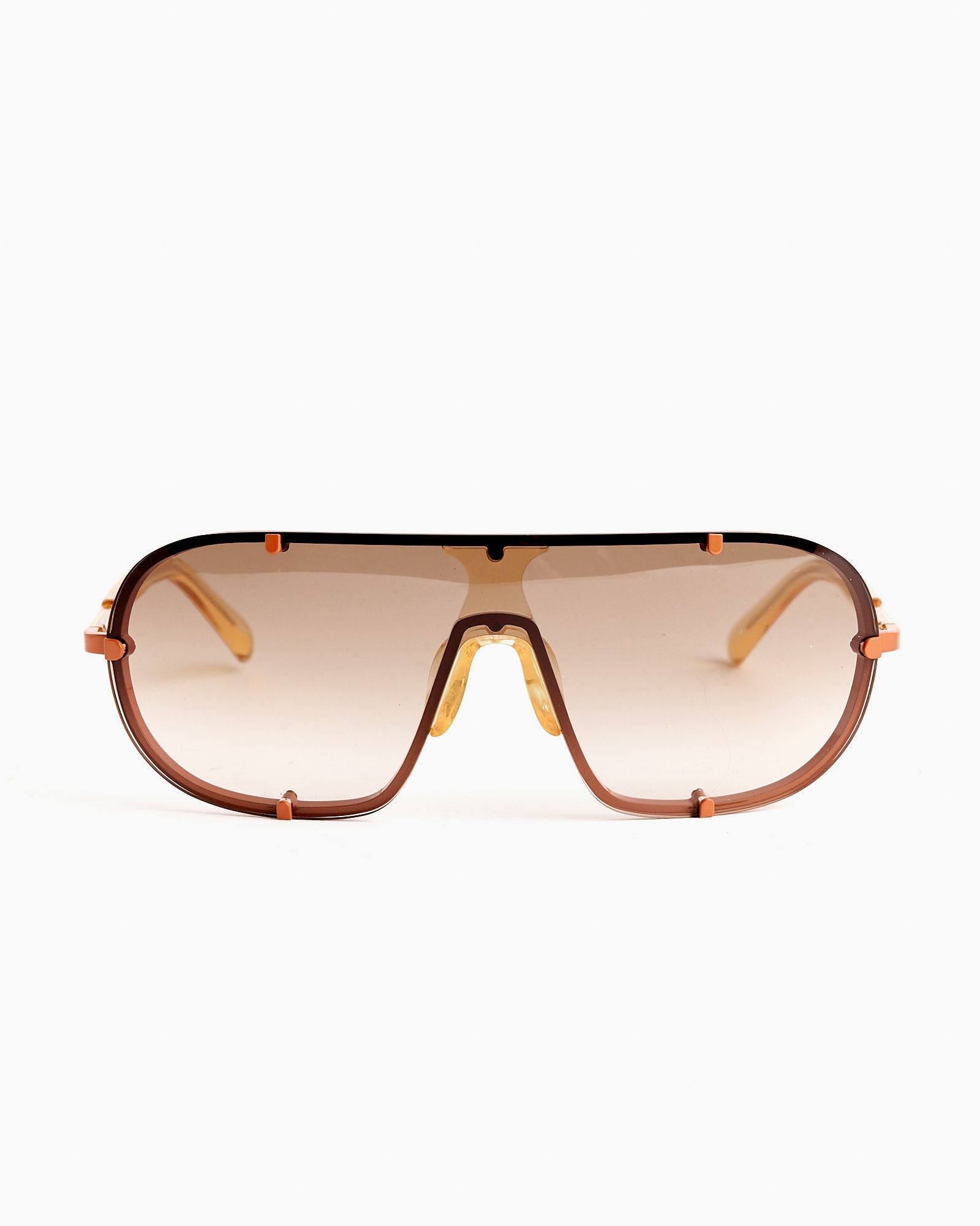 shield sunglasses in c3 dark rustdark brownbeige 1