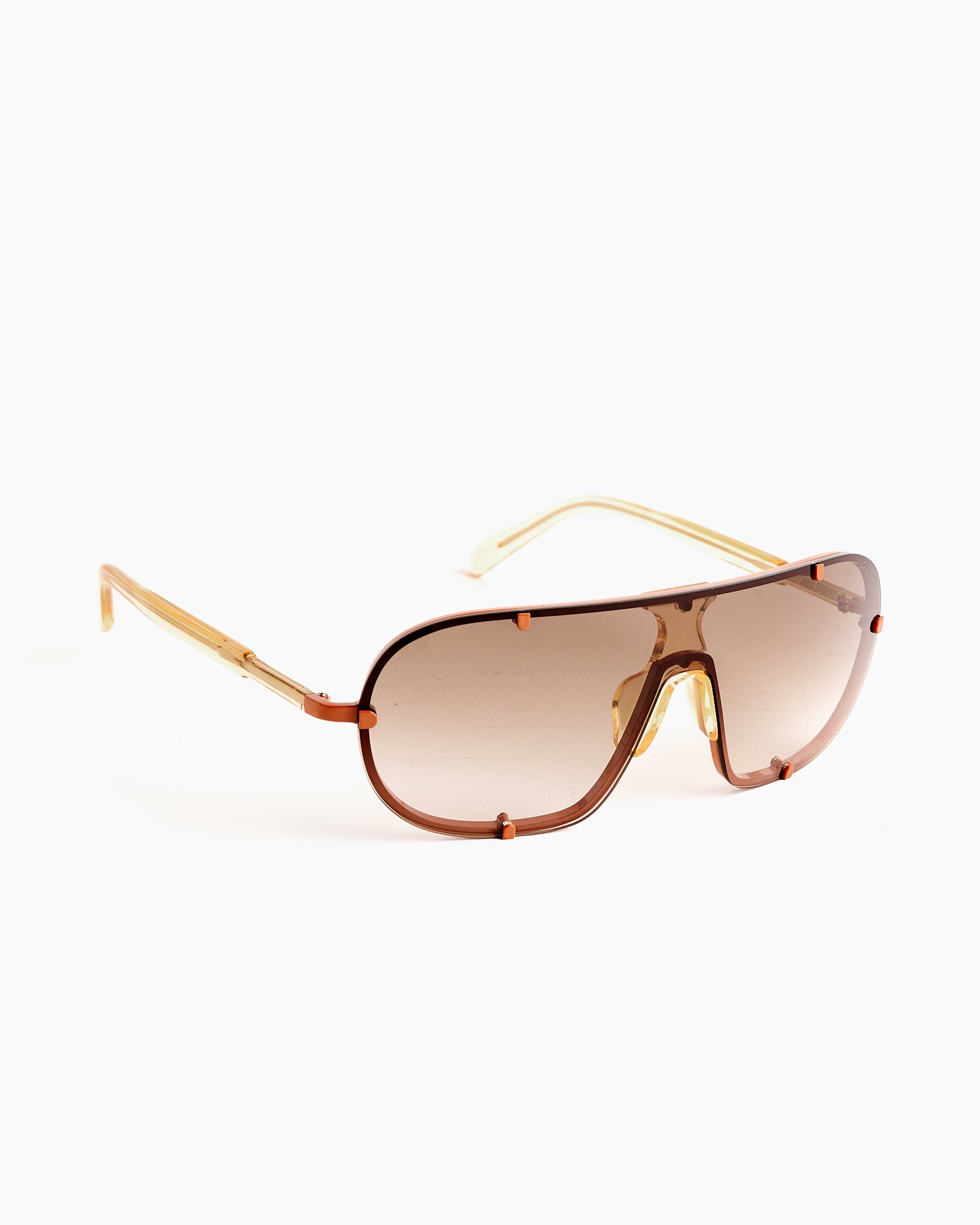 shield sunglasses in c3 dark rustdark brownbeige 3