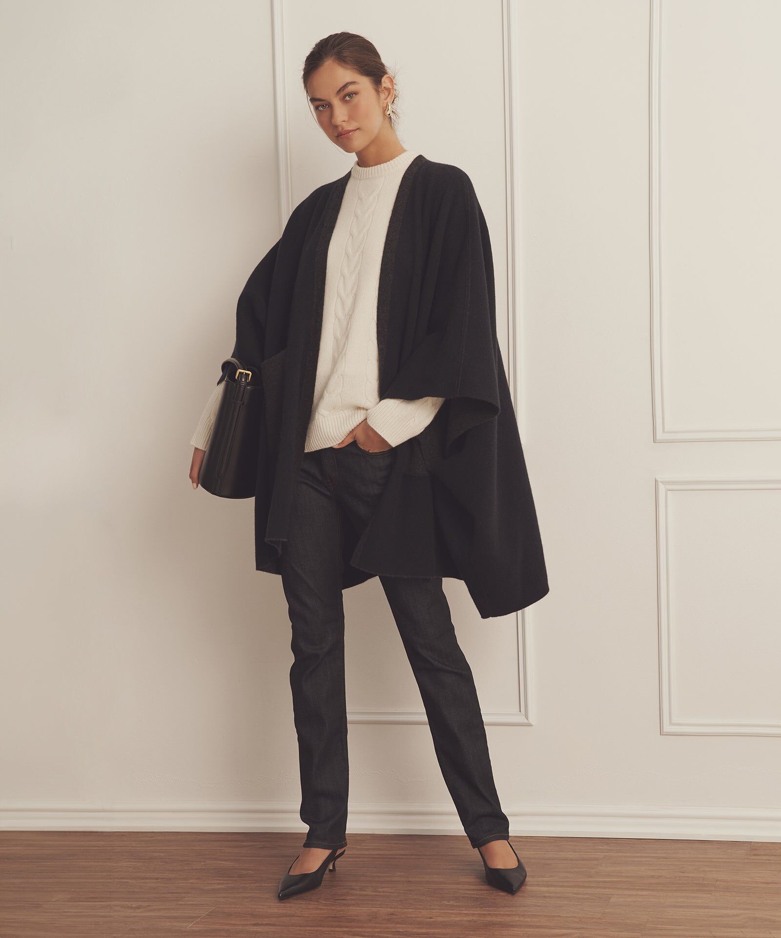 super luxe cashmere double faced poncho 1