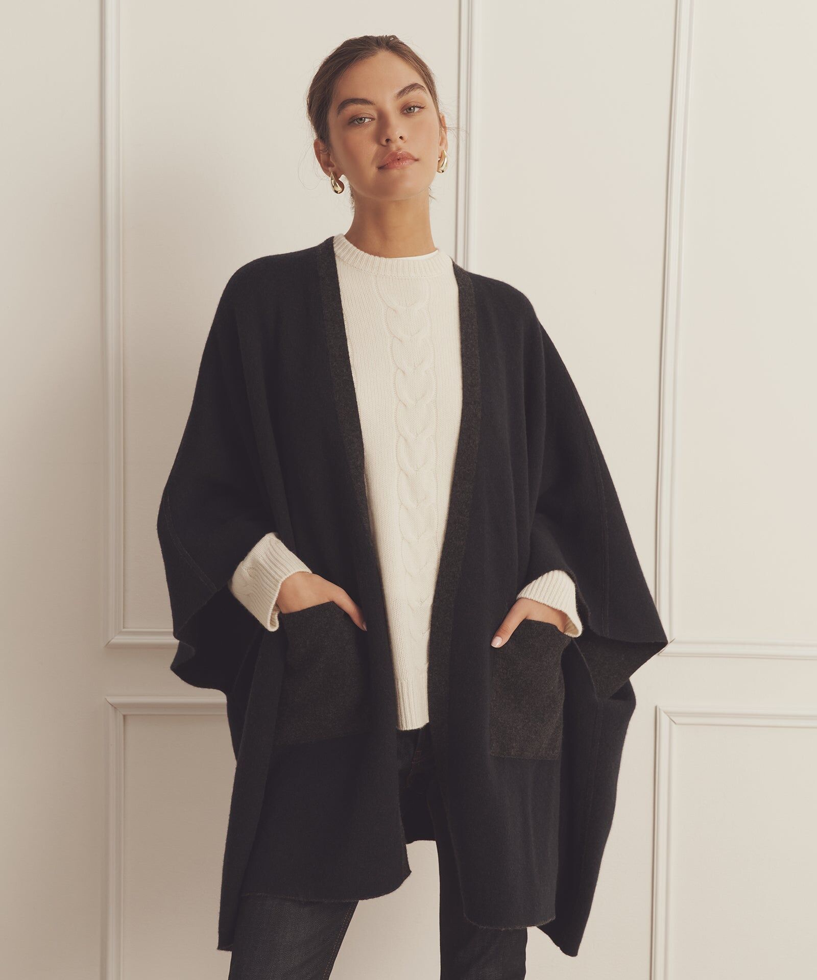 super luxe cashmere double faced poncho 2