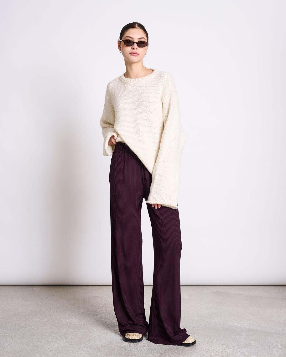 tencel lyocell rib pants smilla cherry lacquer 2