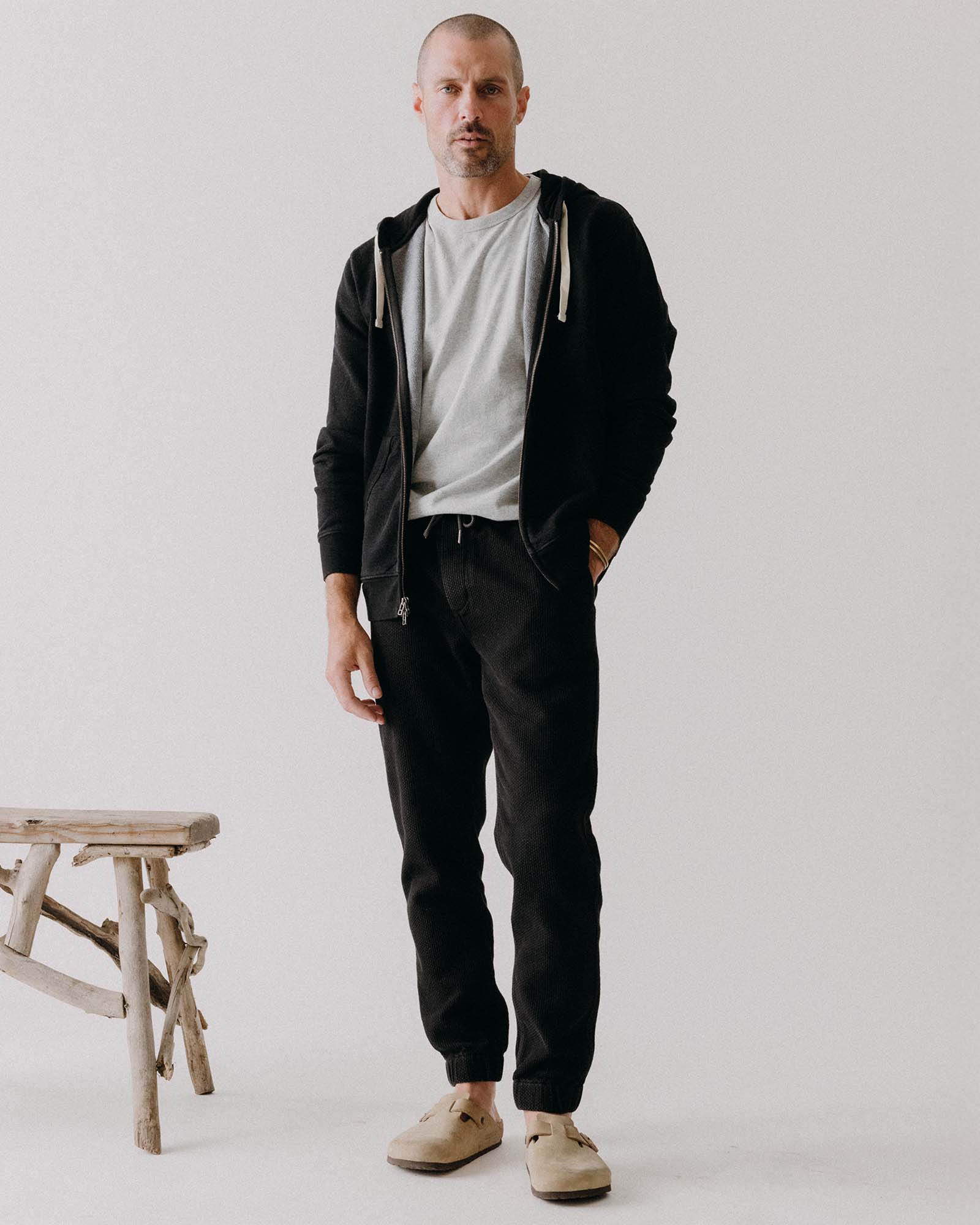 the apres pant in black indigo sashiko 2