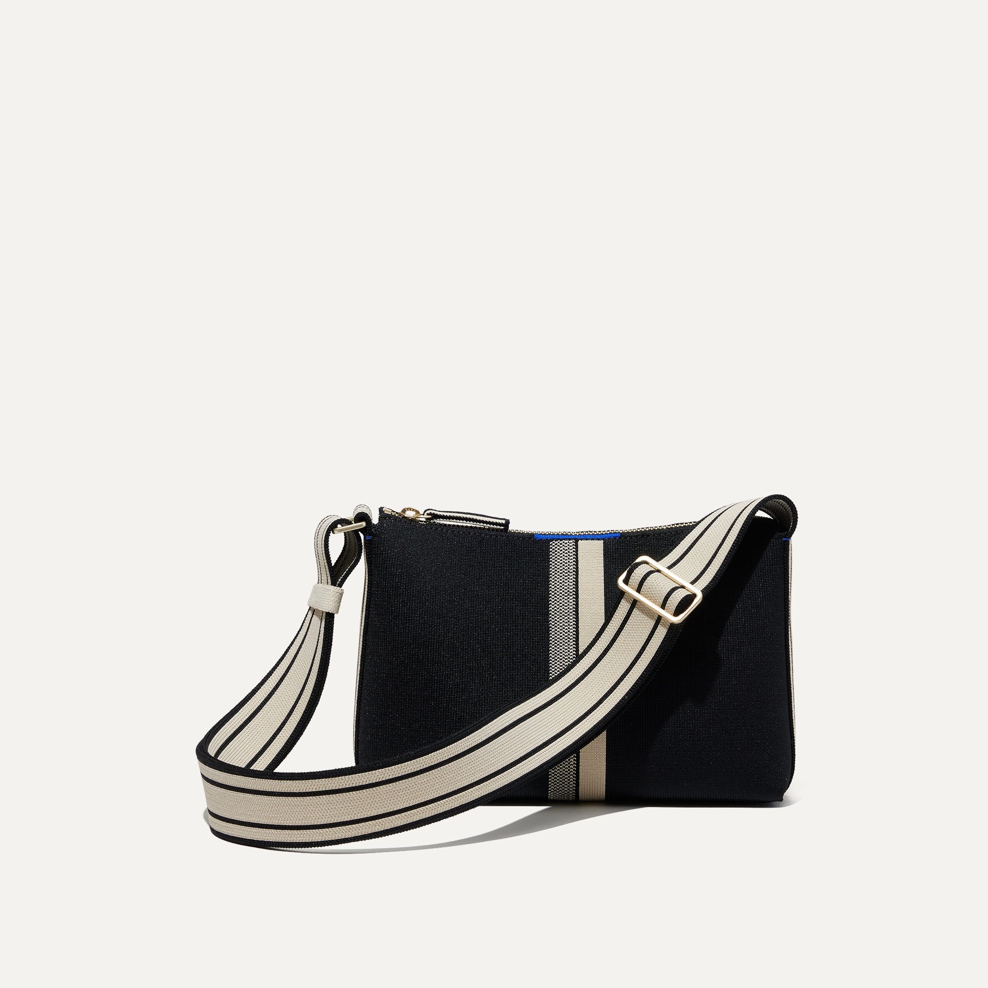 the casual crossbody black and ivory stripe 1