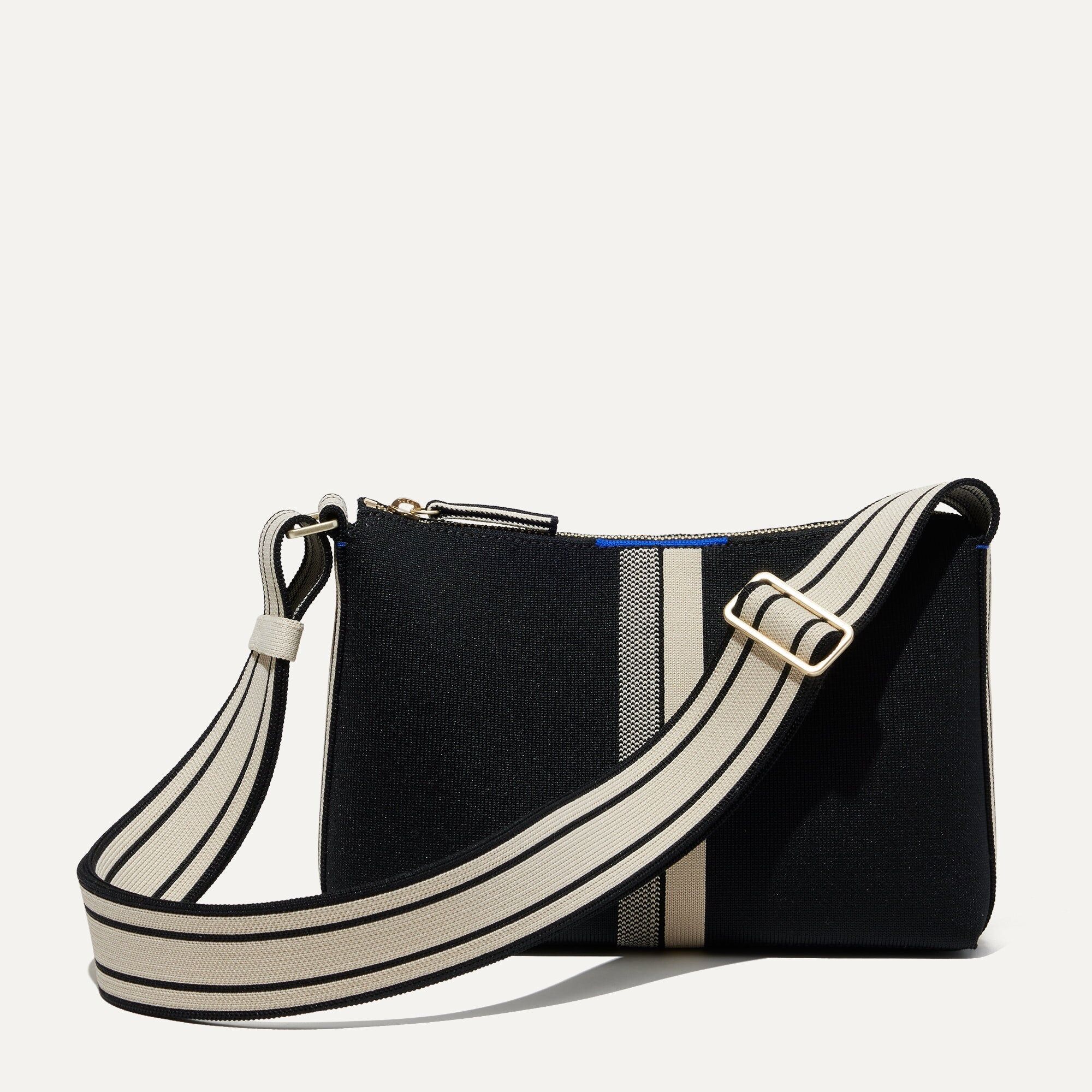 the casual crossbody black and ivory stripe 2