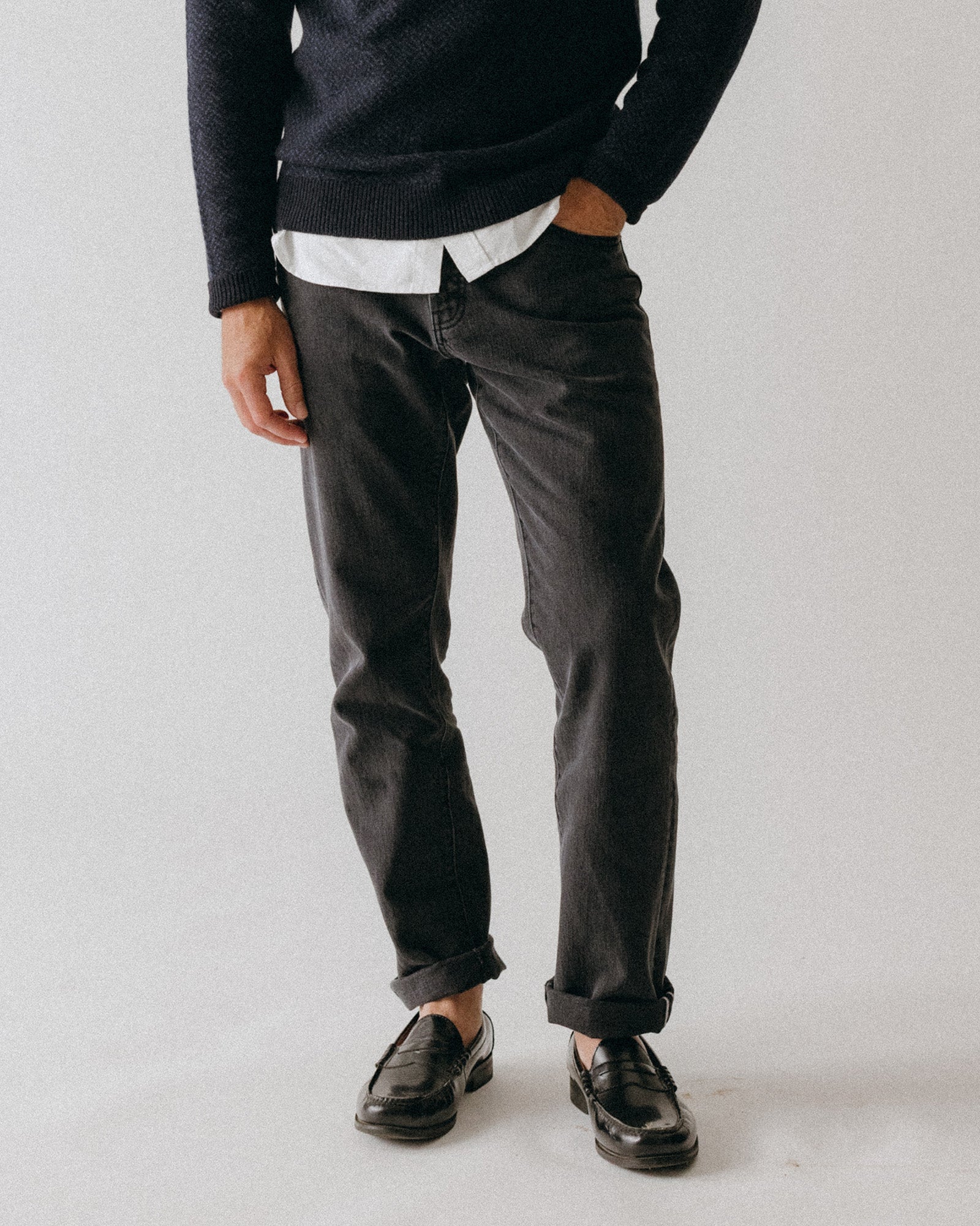 the democratic jean in washed black organic slub selvedge 2