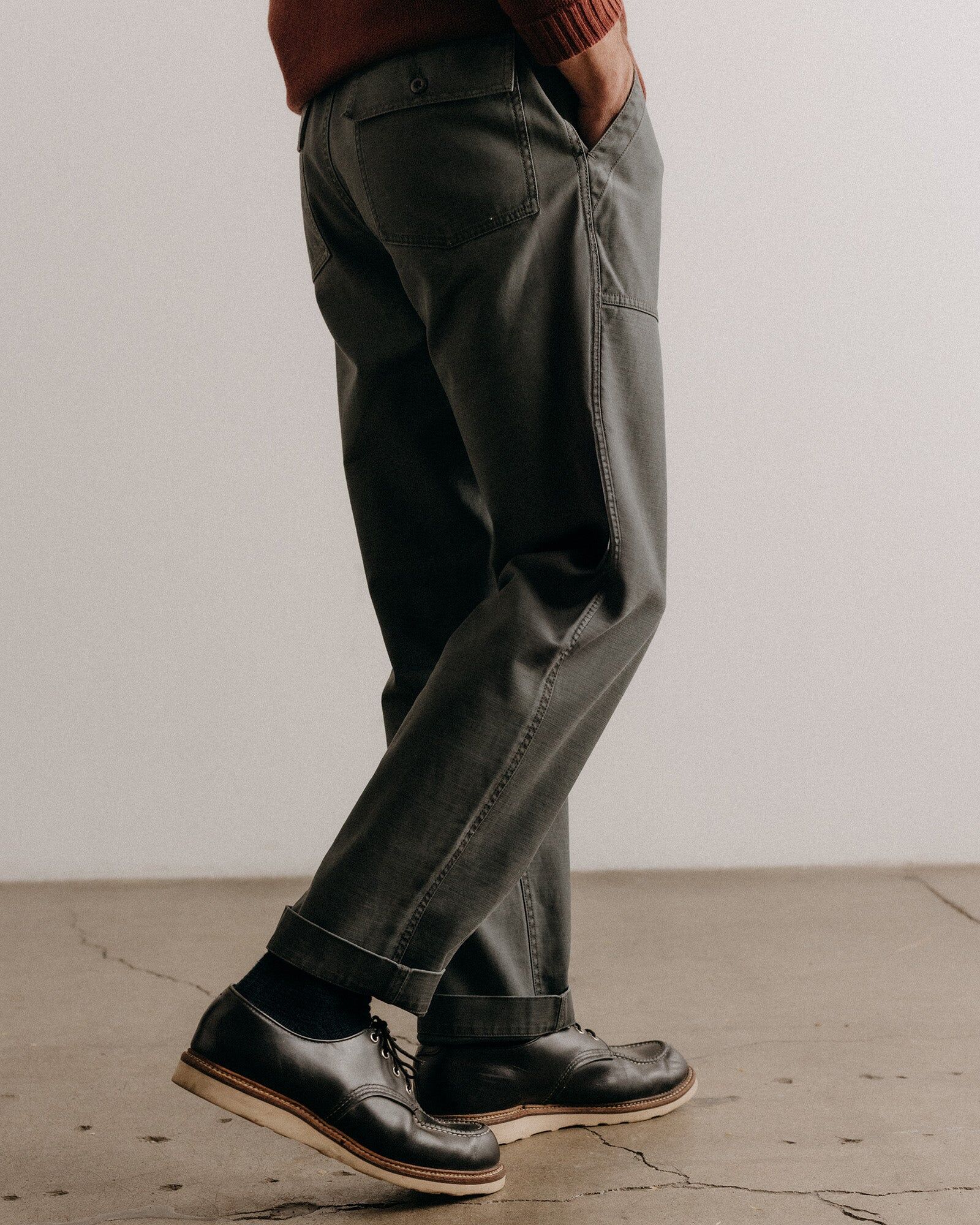 the surplus pant in faded black reverse sateen 3