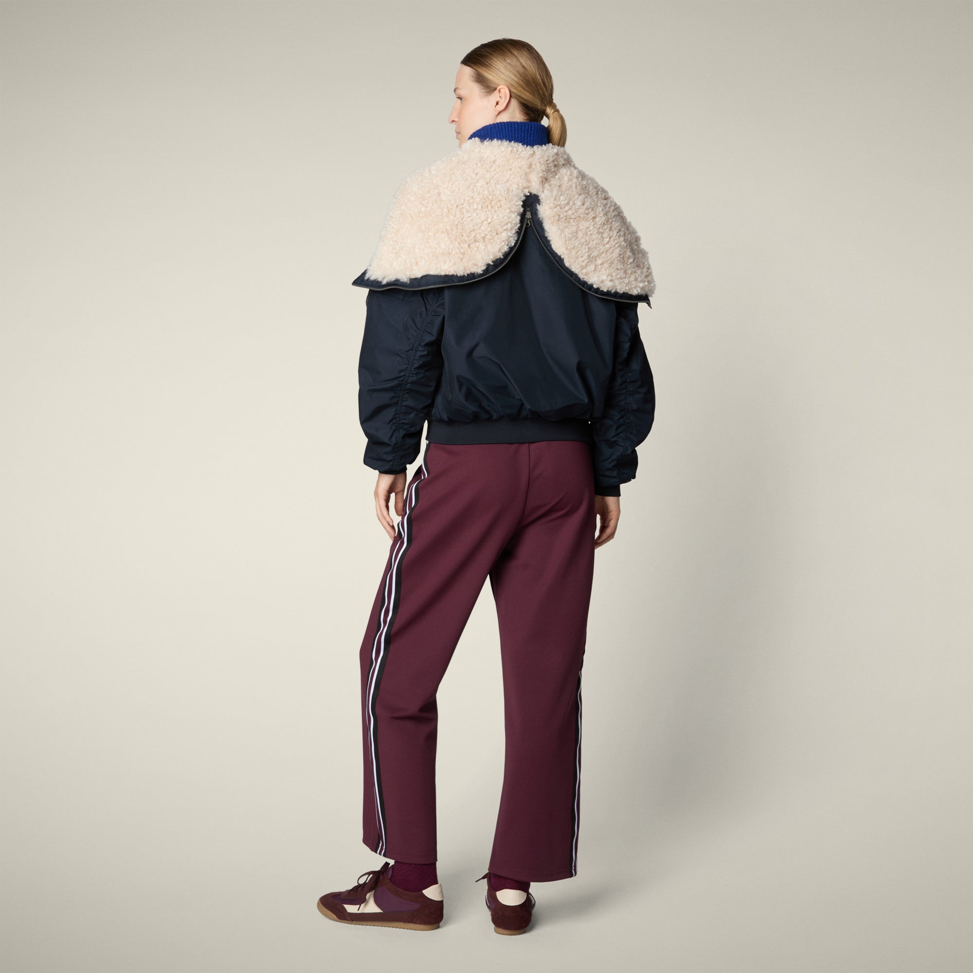 womens bomber jacket gaga in blue black 3