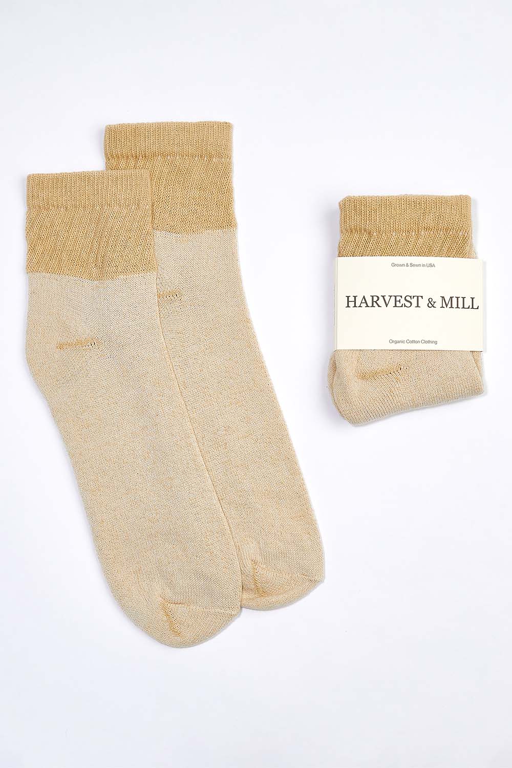 womens organic cotton socks tan green ankle 1