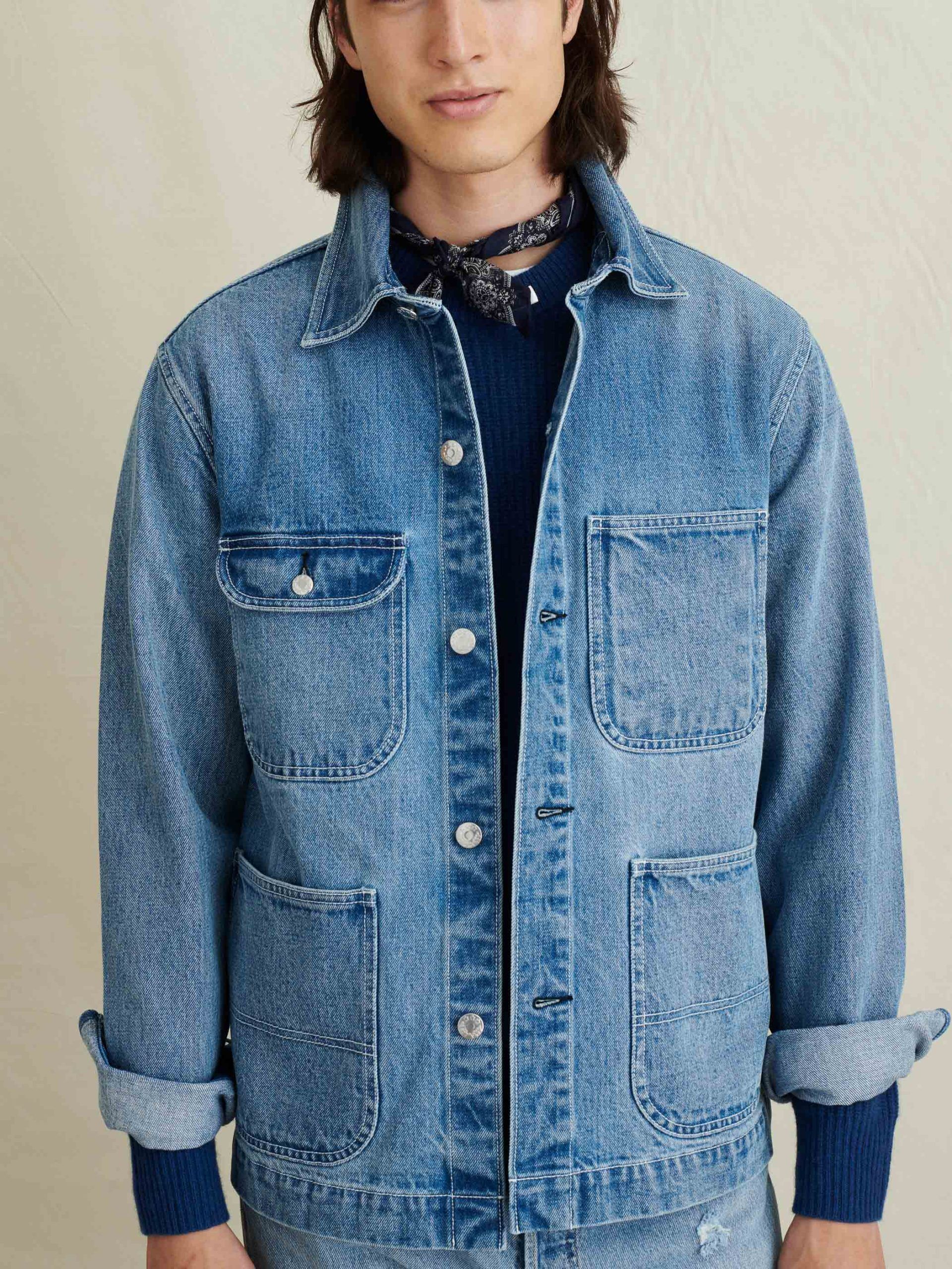work jacket in vintage wash denim 3