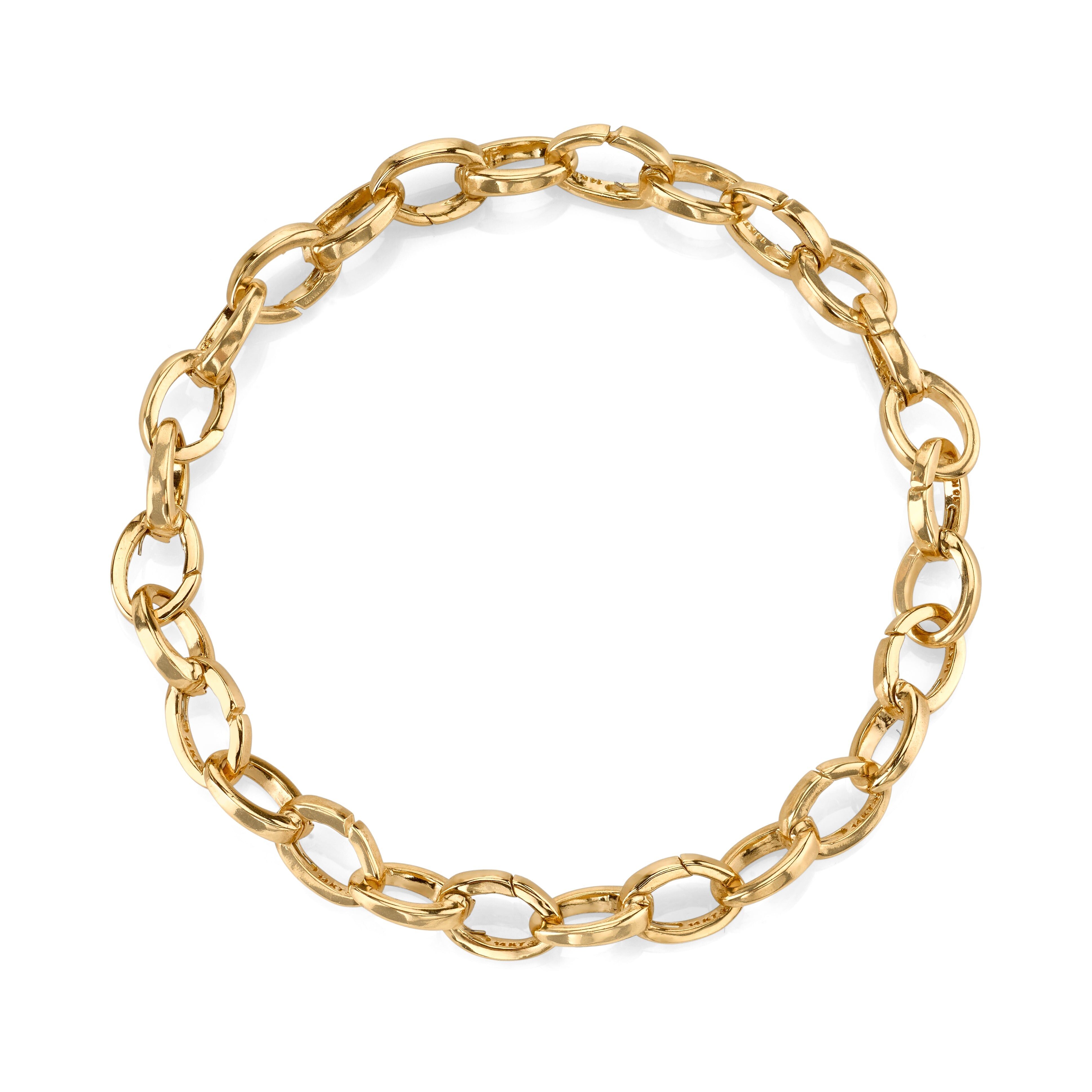 14k gold endless link chain bracelet 1